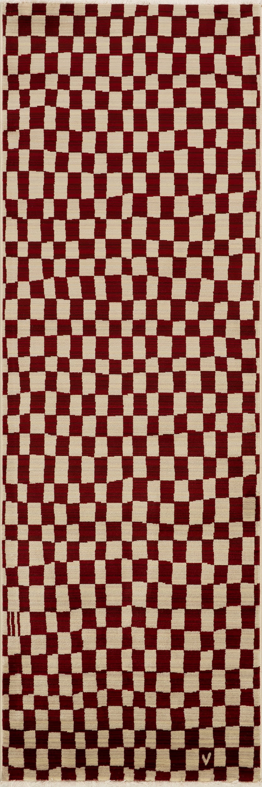 Rasali Checkered Box Rug | Red