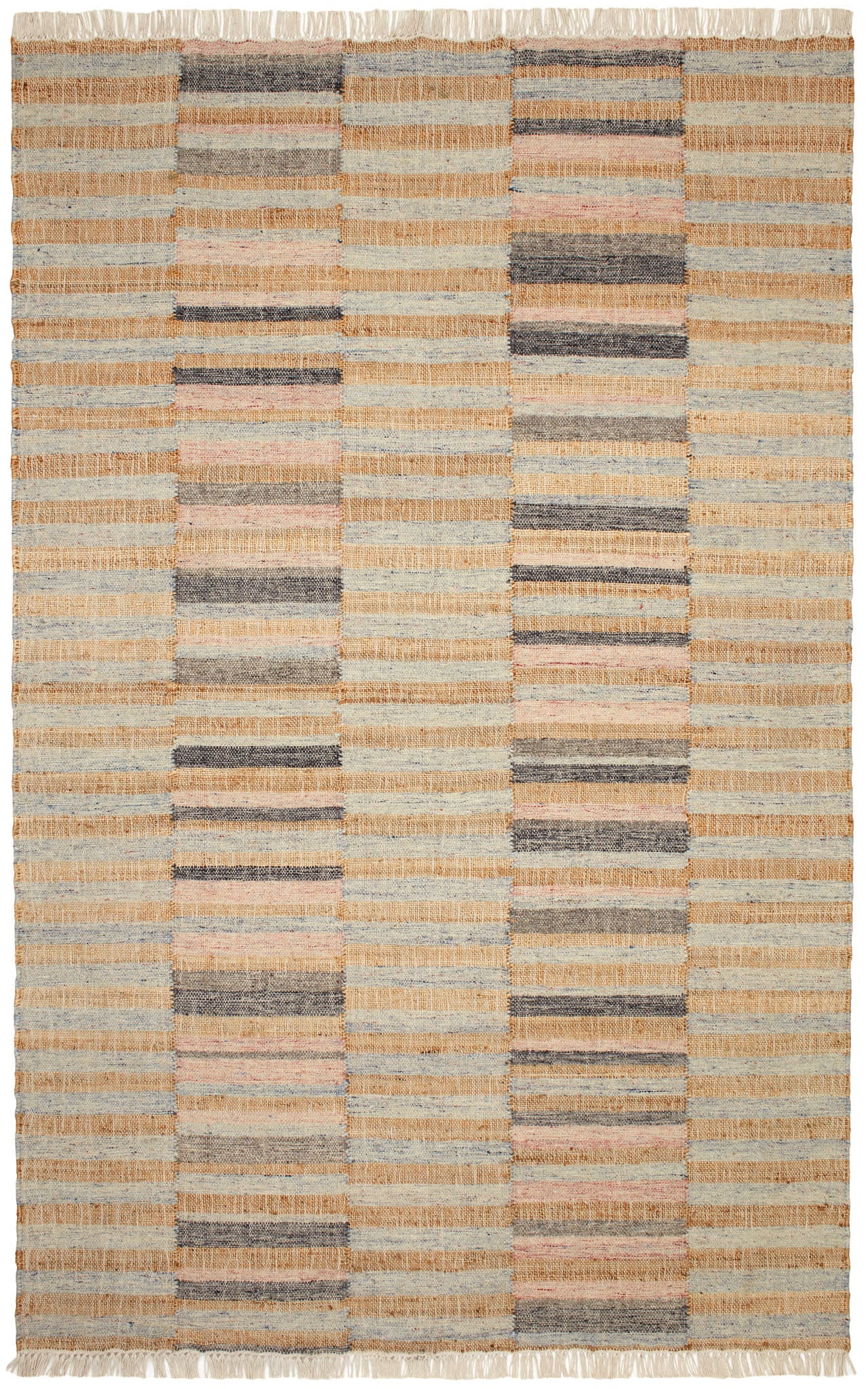 Ravel Stripe Handwoven Wool Rug | Blue