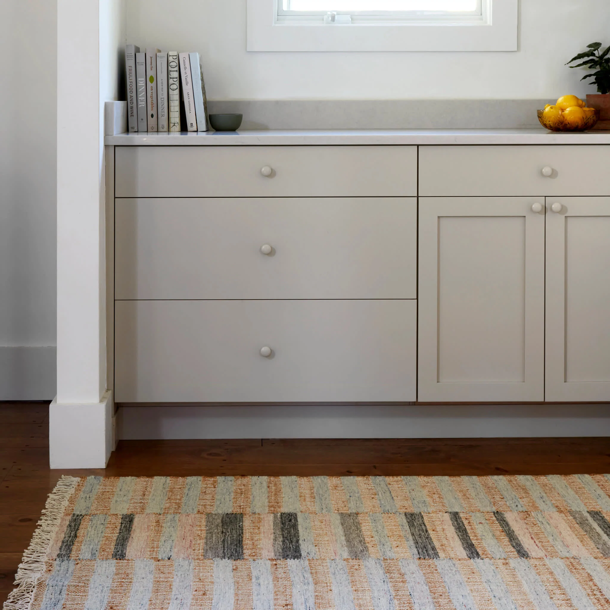 Ravel Stripe Handwoven Wool Rug | Blue - Image 4