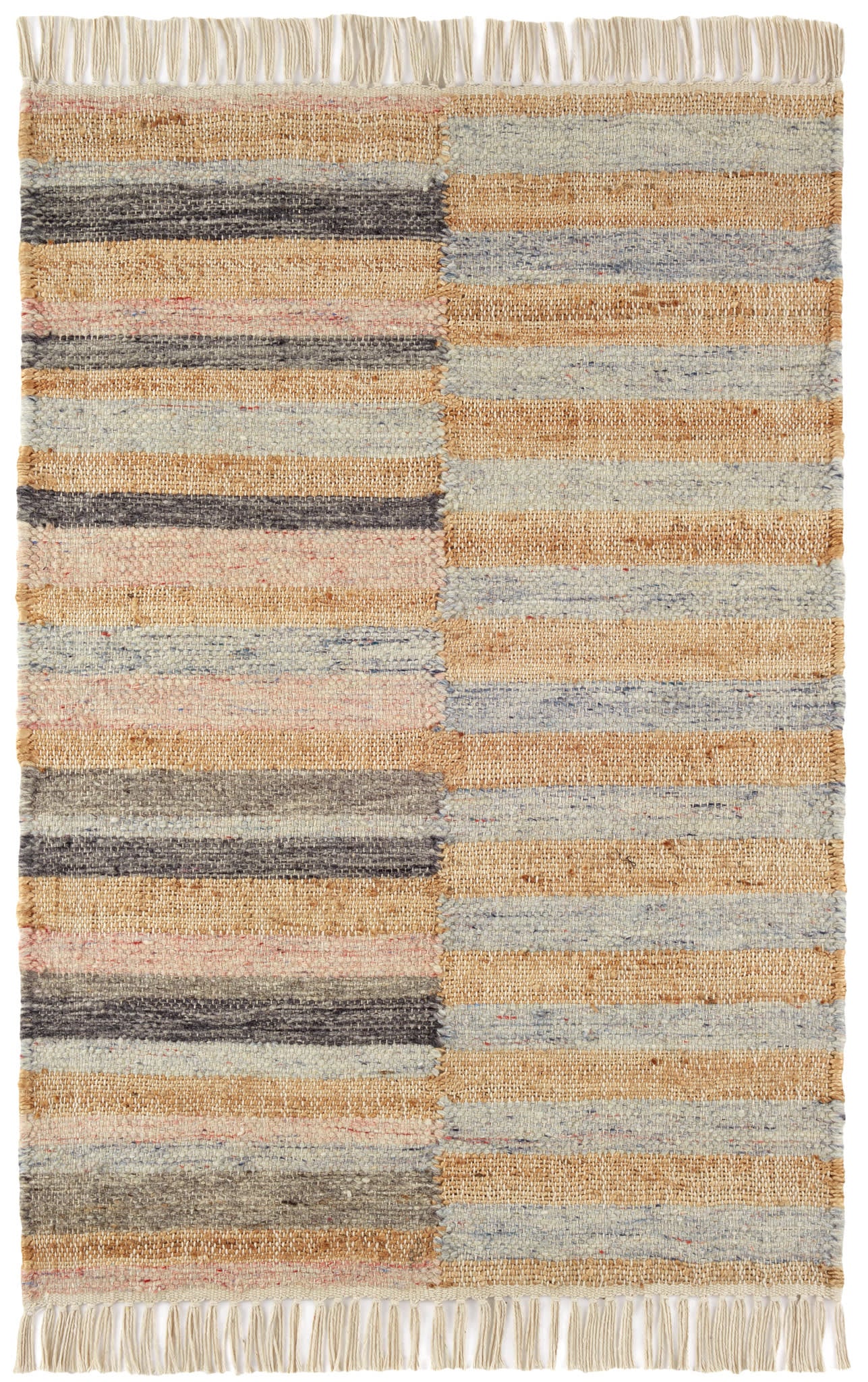 Ravel Stripe Handwoven Wool Rug | Blue - Image 8