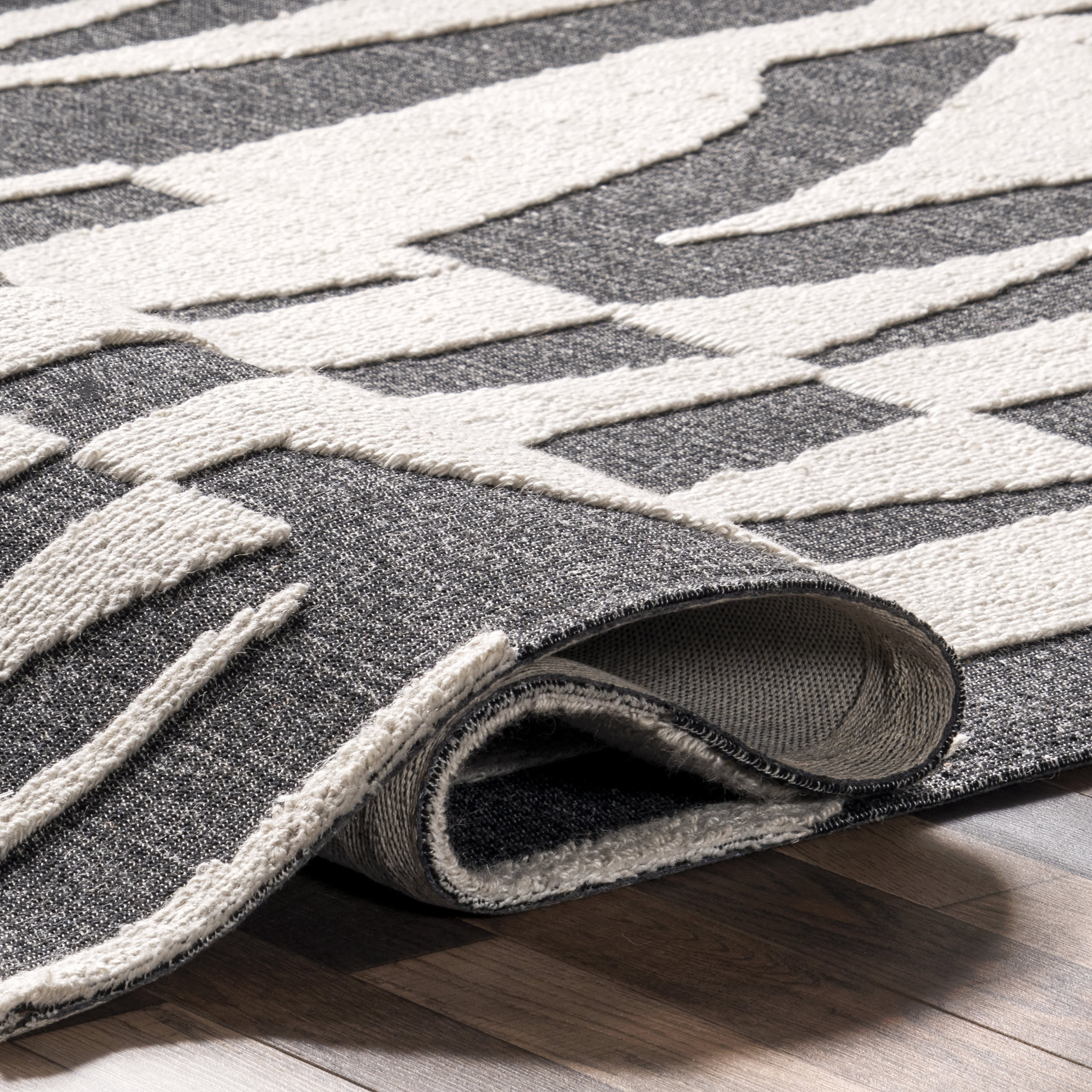 Rayla Monochrome Rug | Charcoal - Image 8