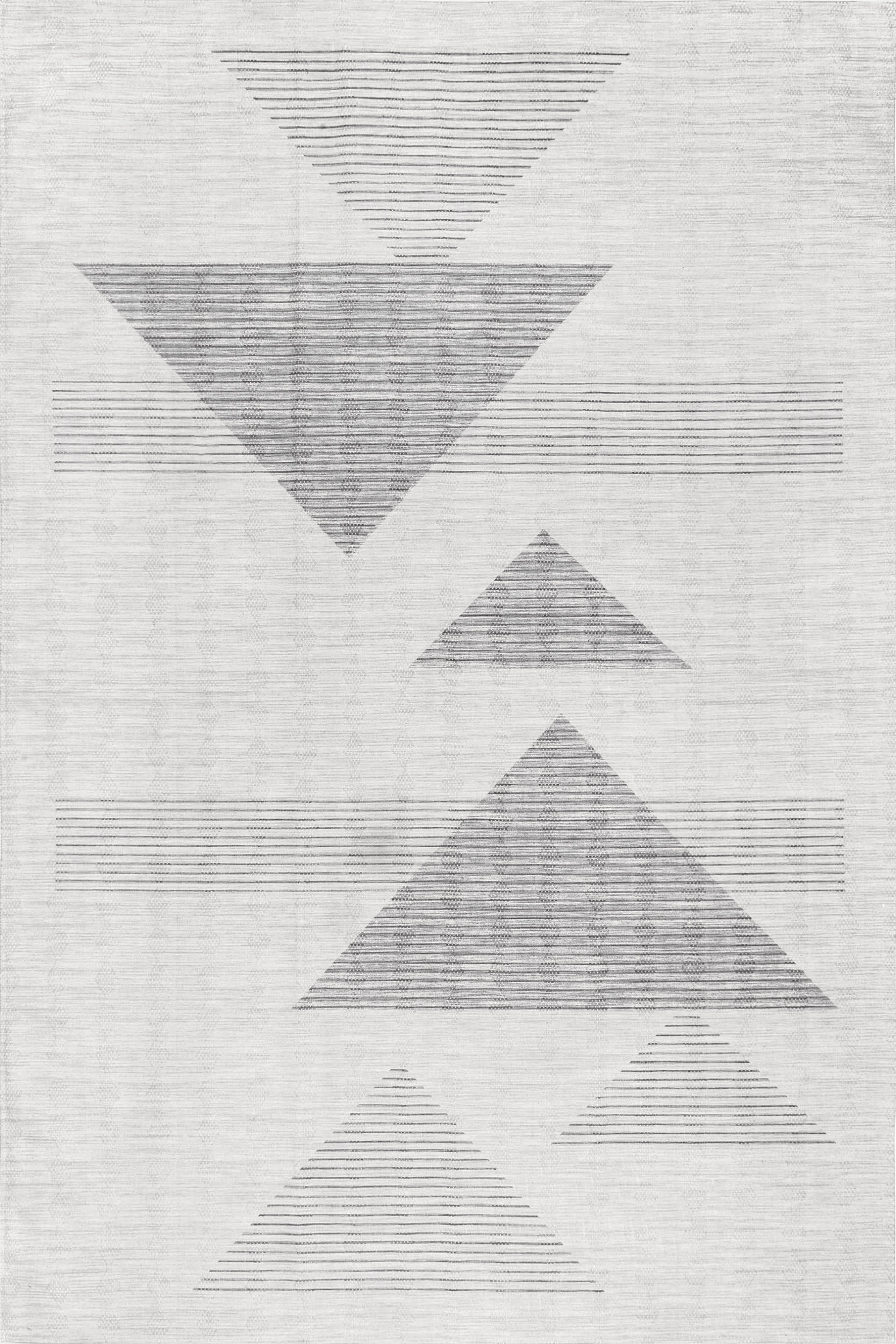 Rayna Washable Triangle Rug | Light Grey