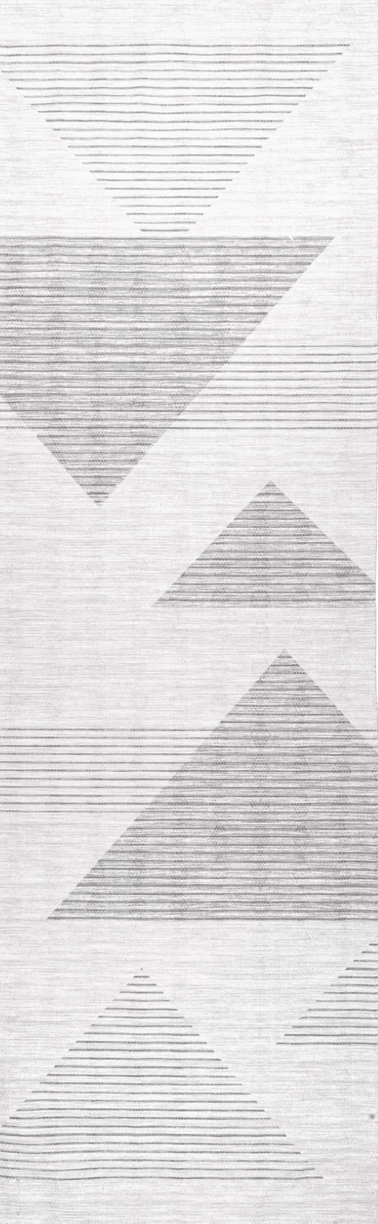 Rayna Washable Triangle Rug | Light Grey