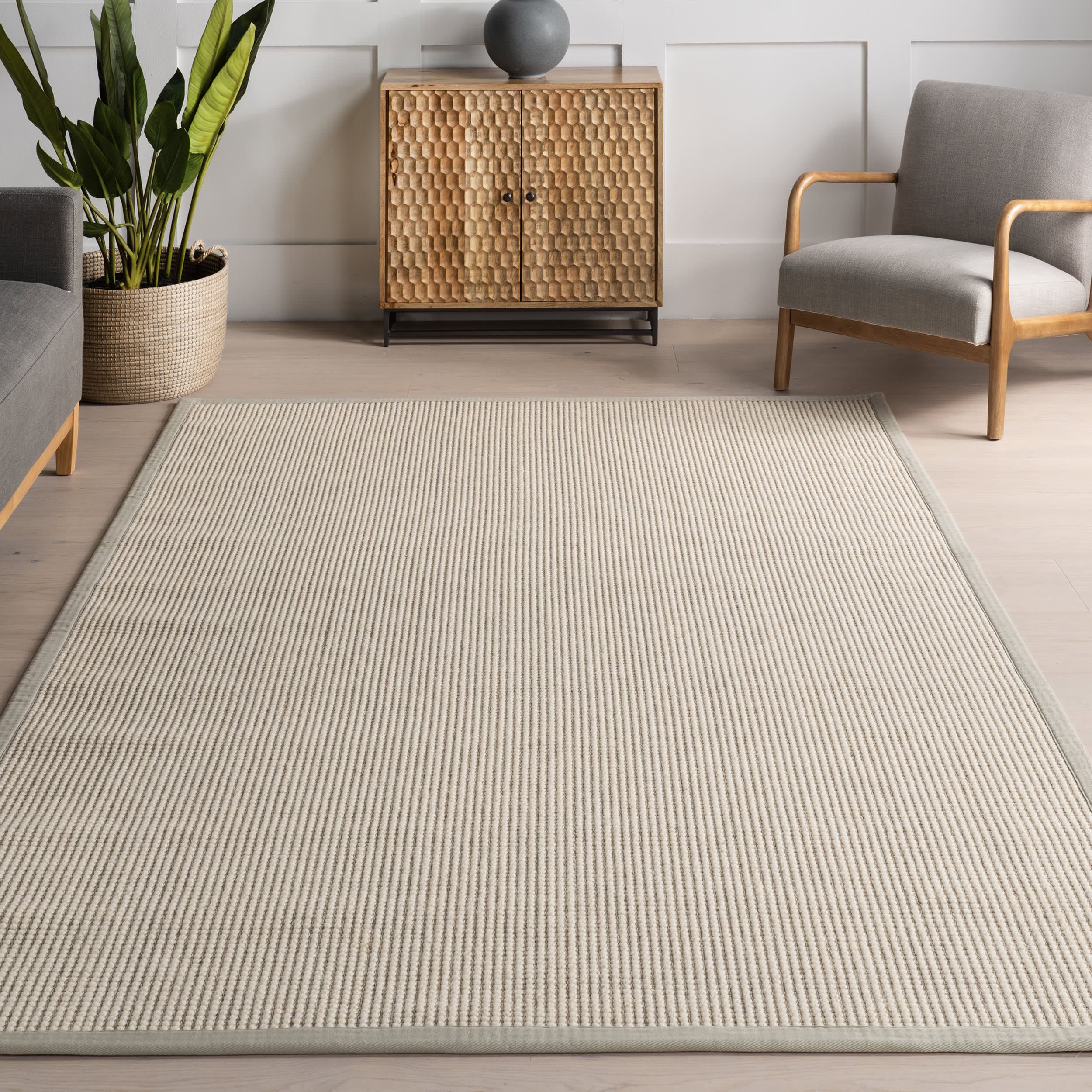 Reagan Geometric Textured Rug | Grey - Image 5