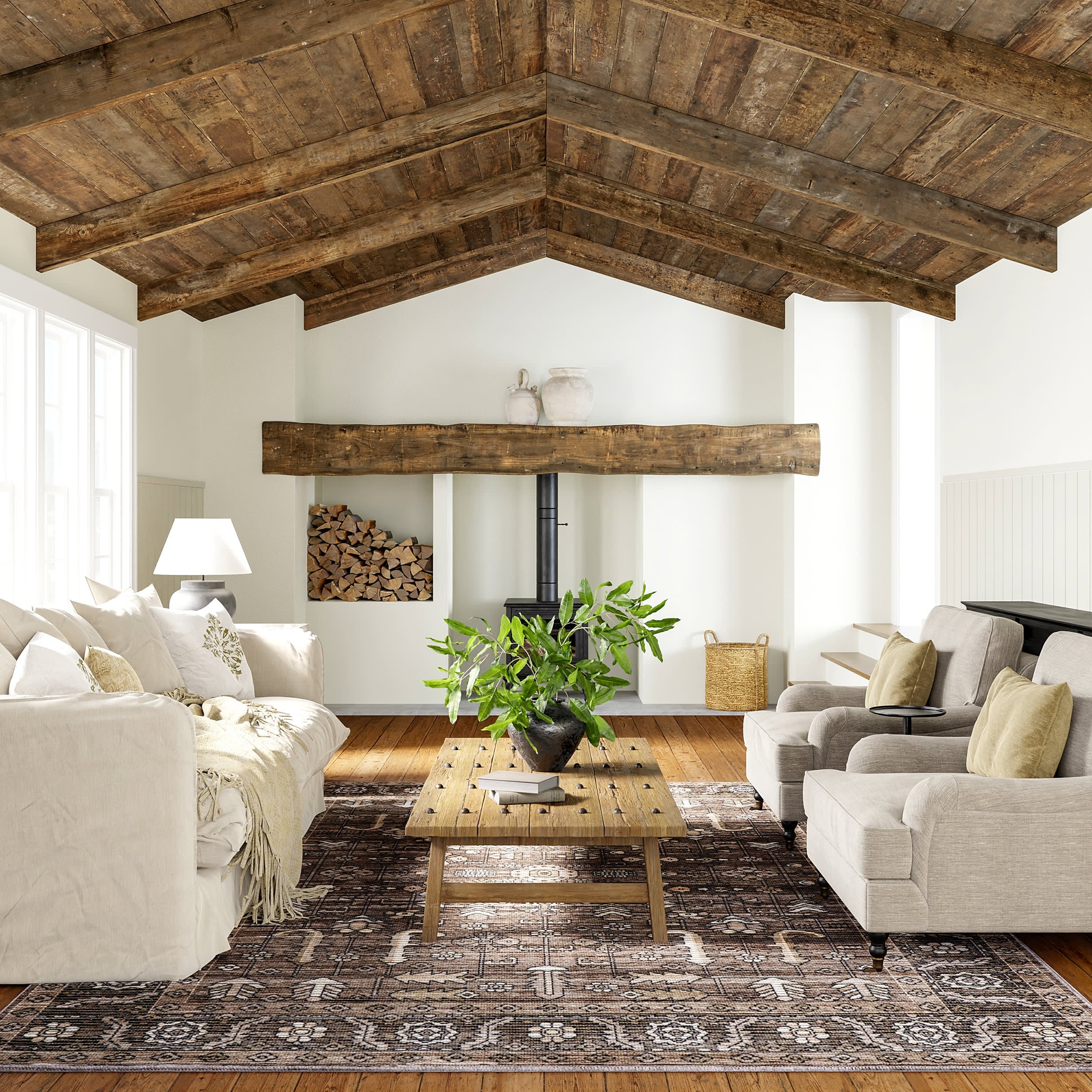 Redwood Vintage Washable Rug | Taupe - Image 2