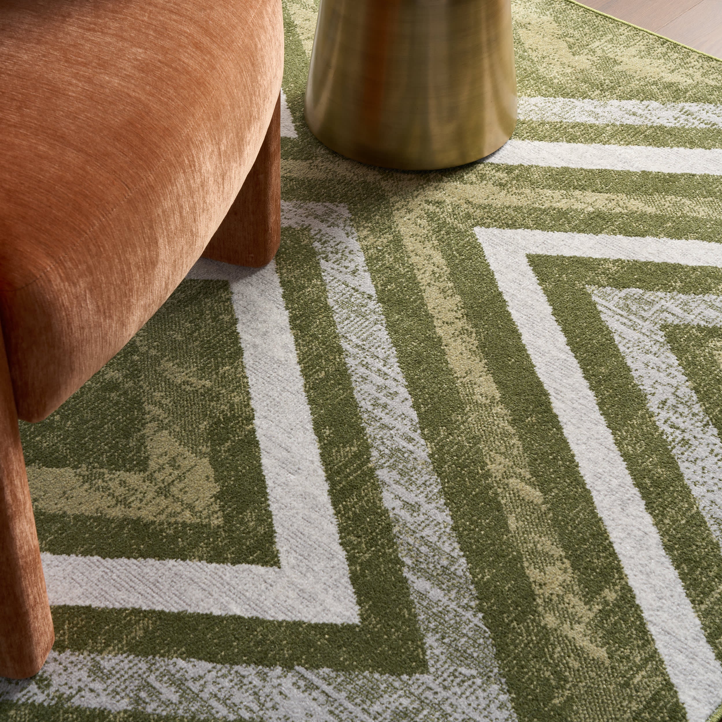 Reeba Washable Distressed Rug | Green - Image 5