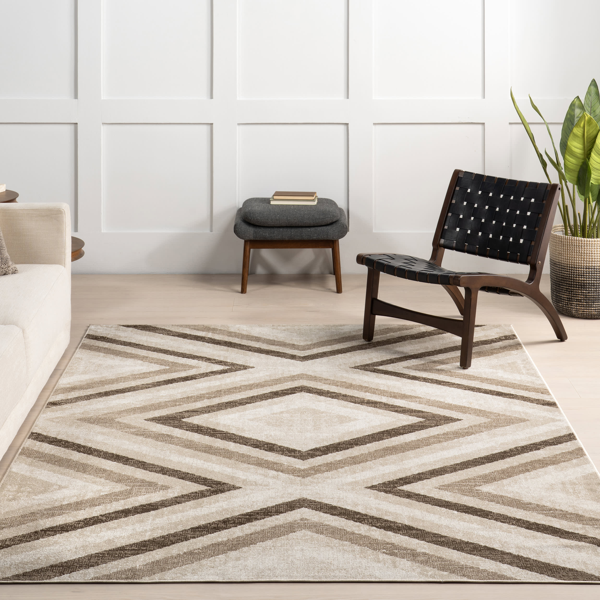 Reeba Washable Distressed Rug | Light Brown - Image 5