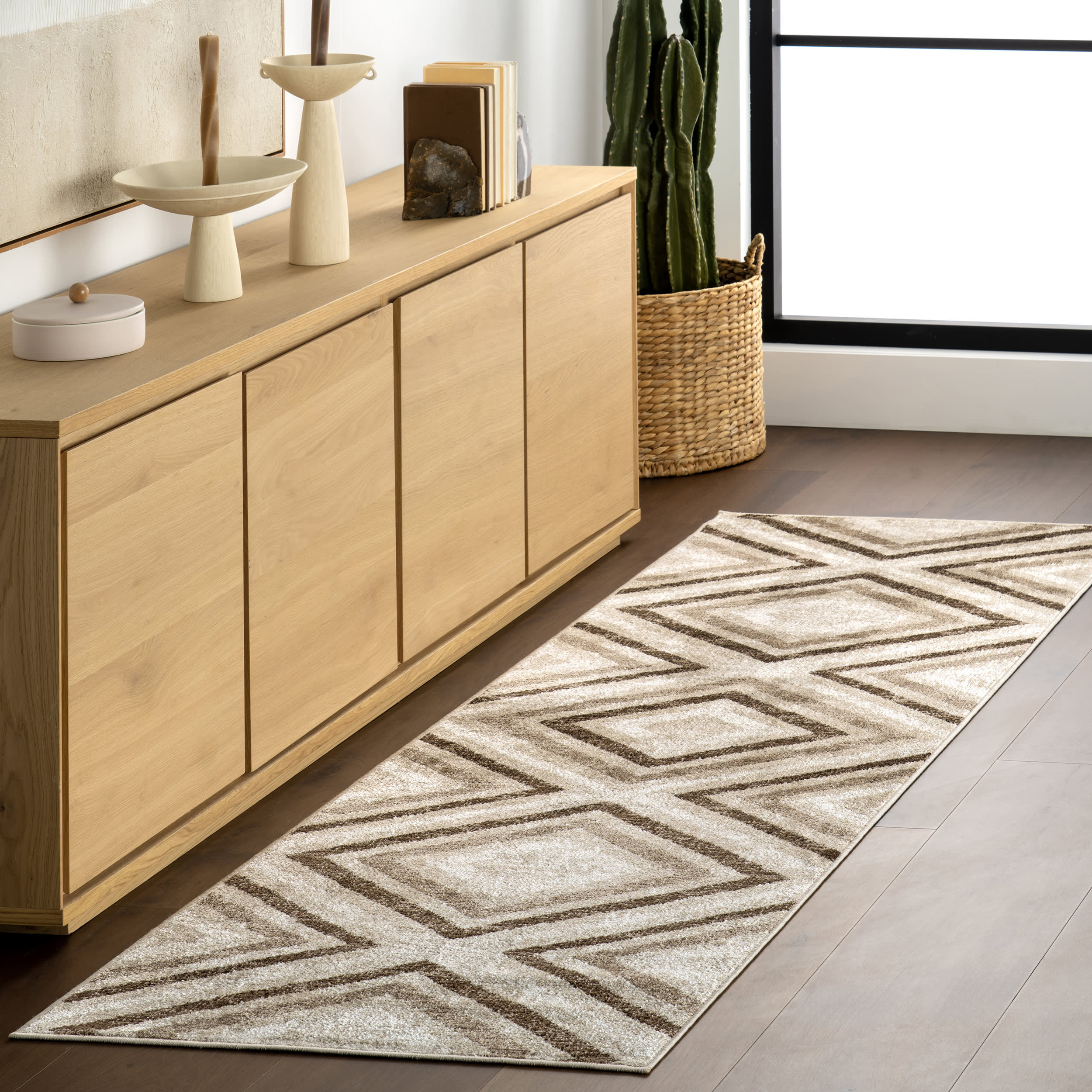 Reeba Washable Distressed Rug | Light Brown - Image 2