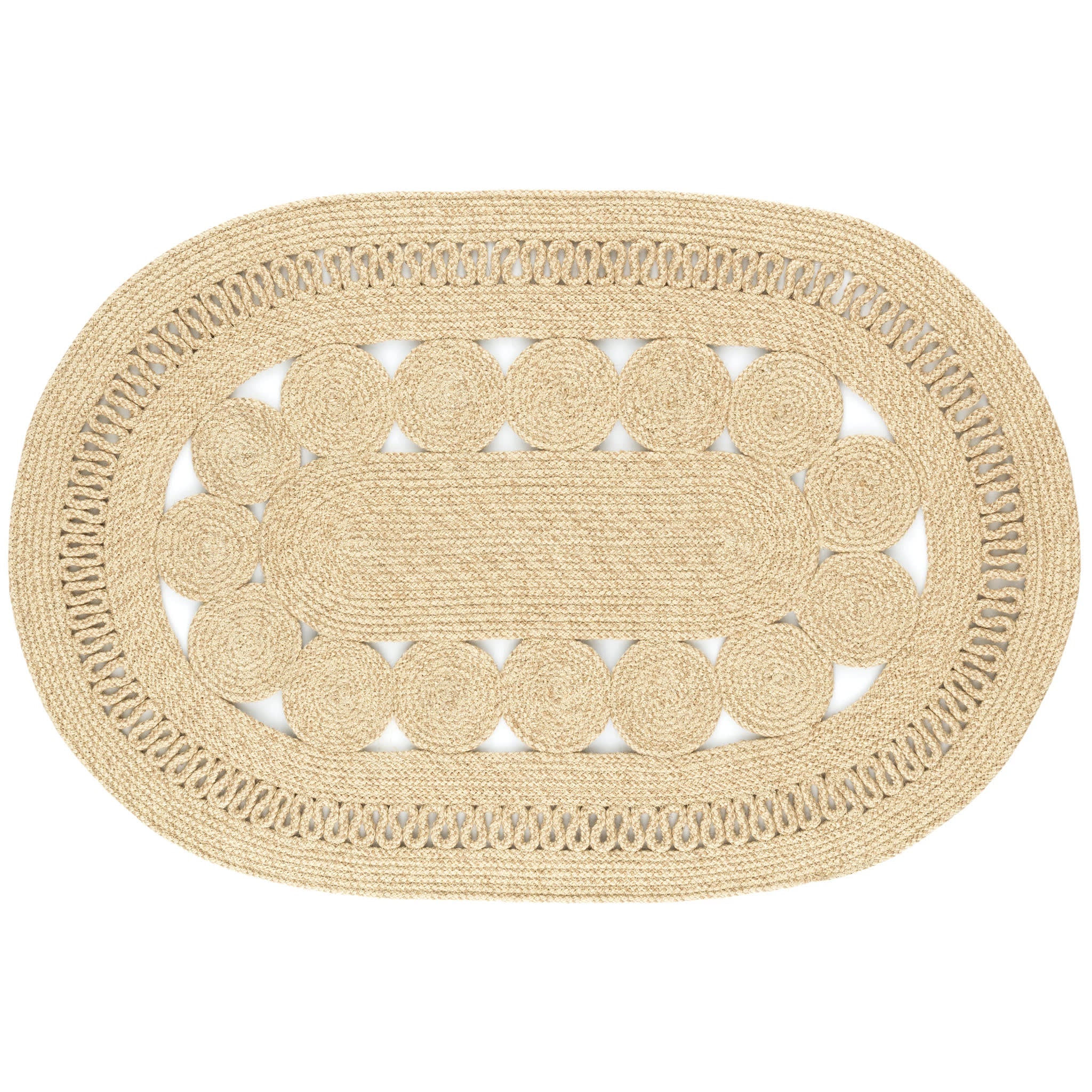 Reef Handwoven Indoor/Outdoor Oval Rug | Natural