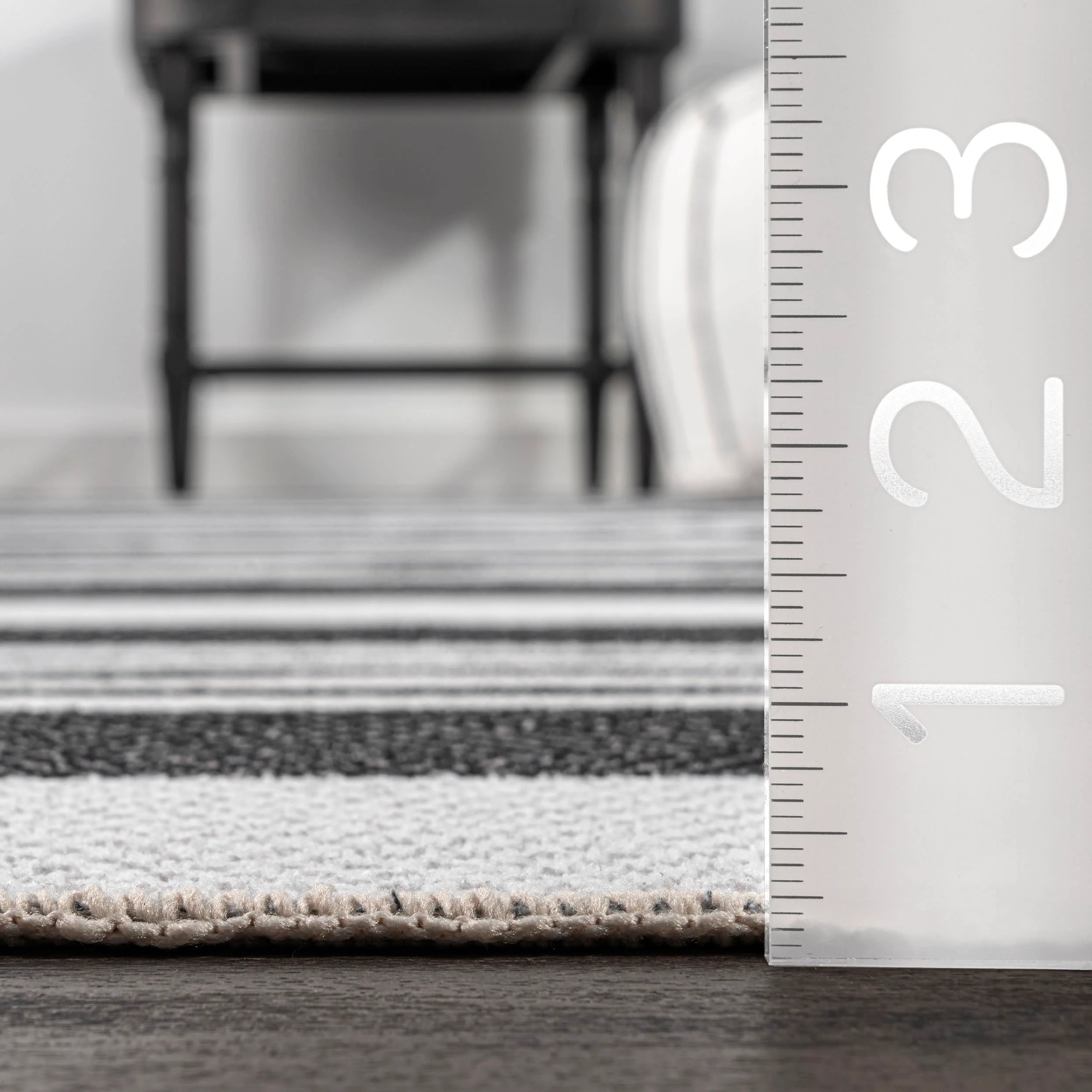 Regency Stripes Washable Rug | Charcoal - Image 5
