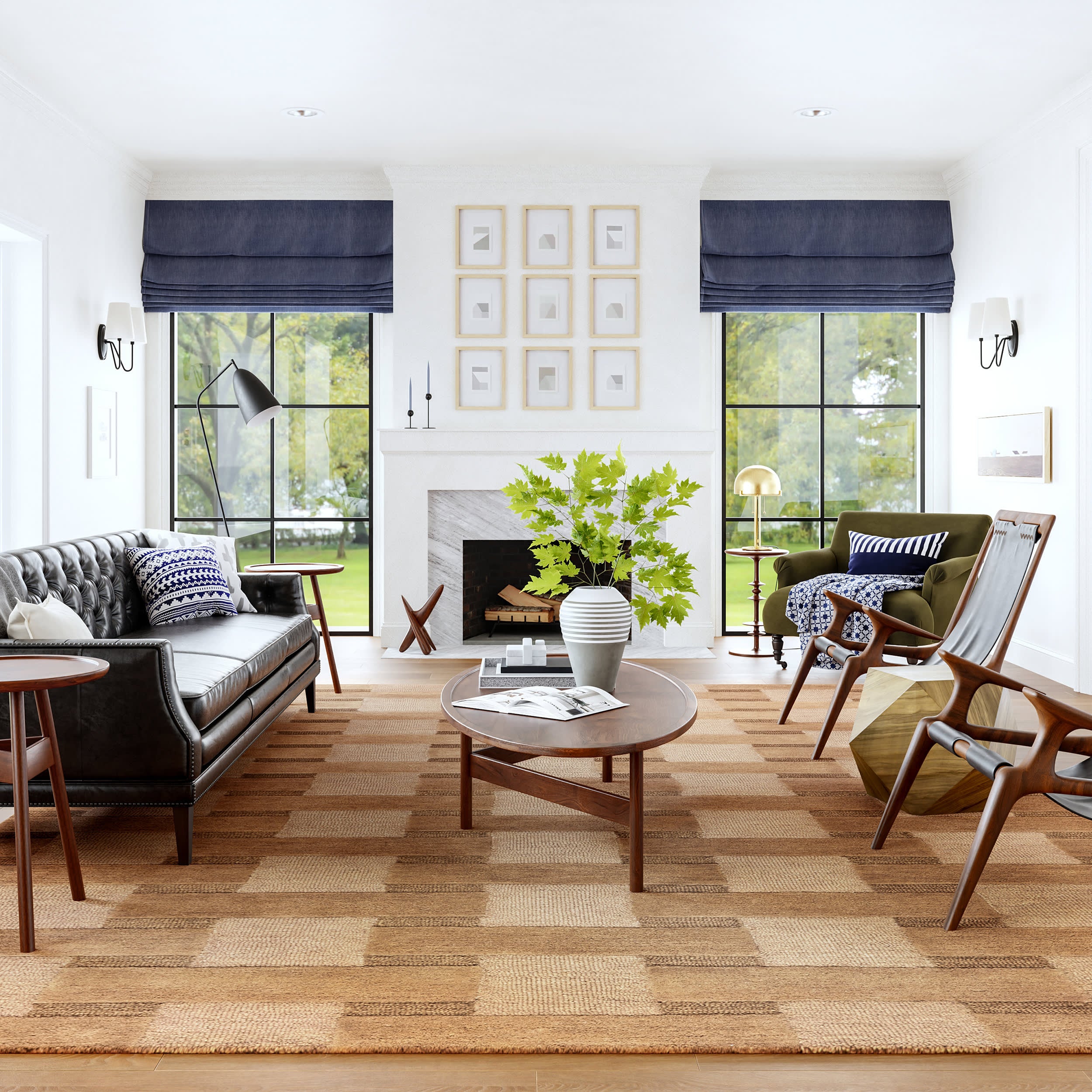 Remy Crosshatch Wool Rug | Brown - Image 2