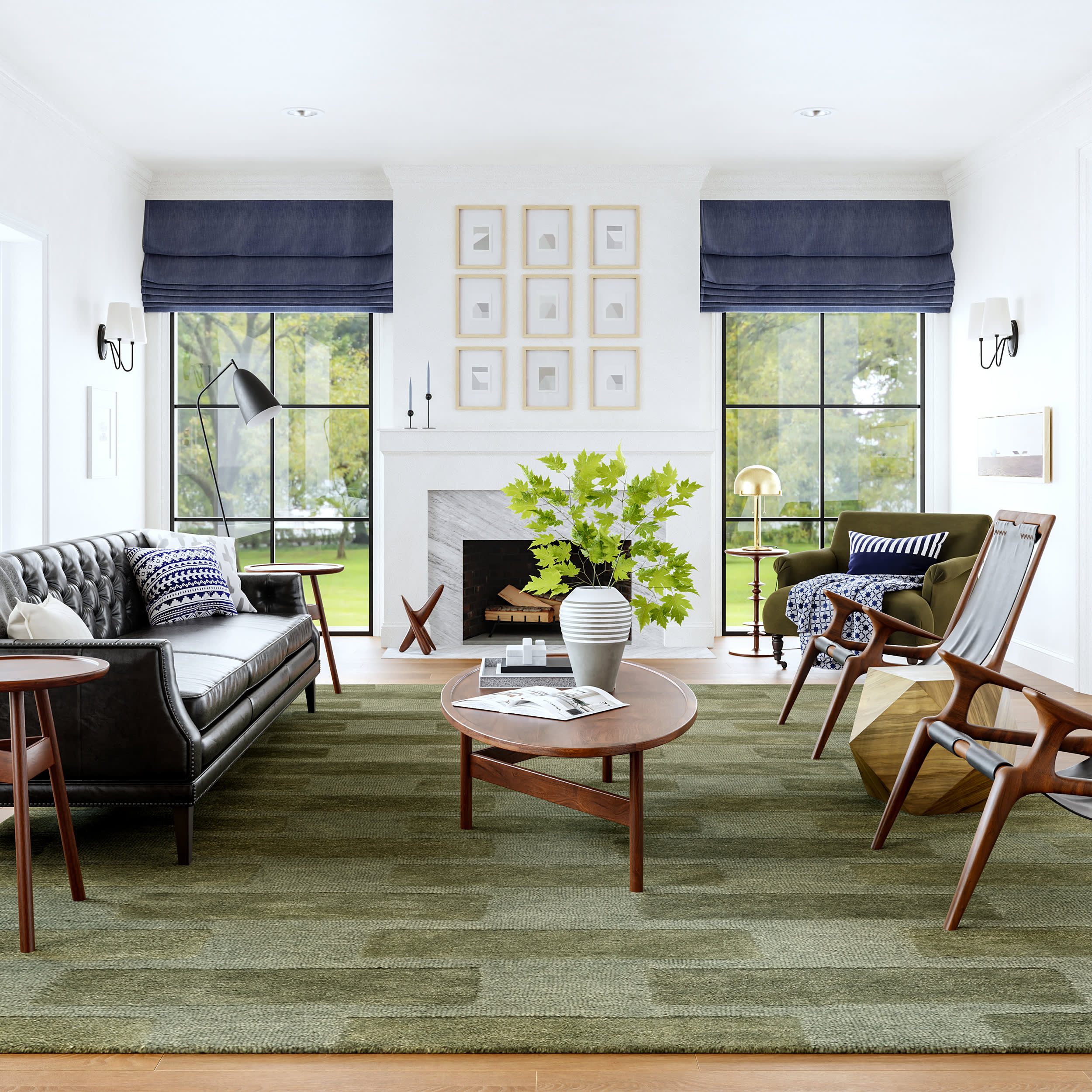 Remy Crosshatch Wool Rug | Olive - Image 2