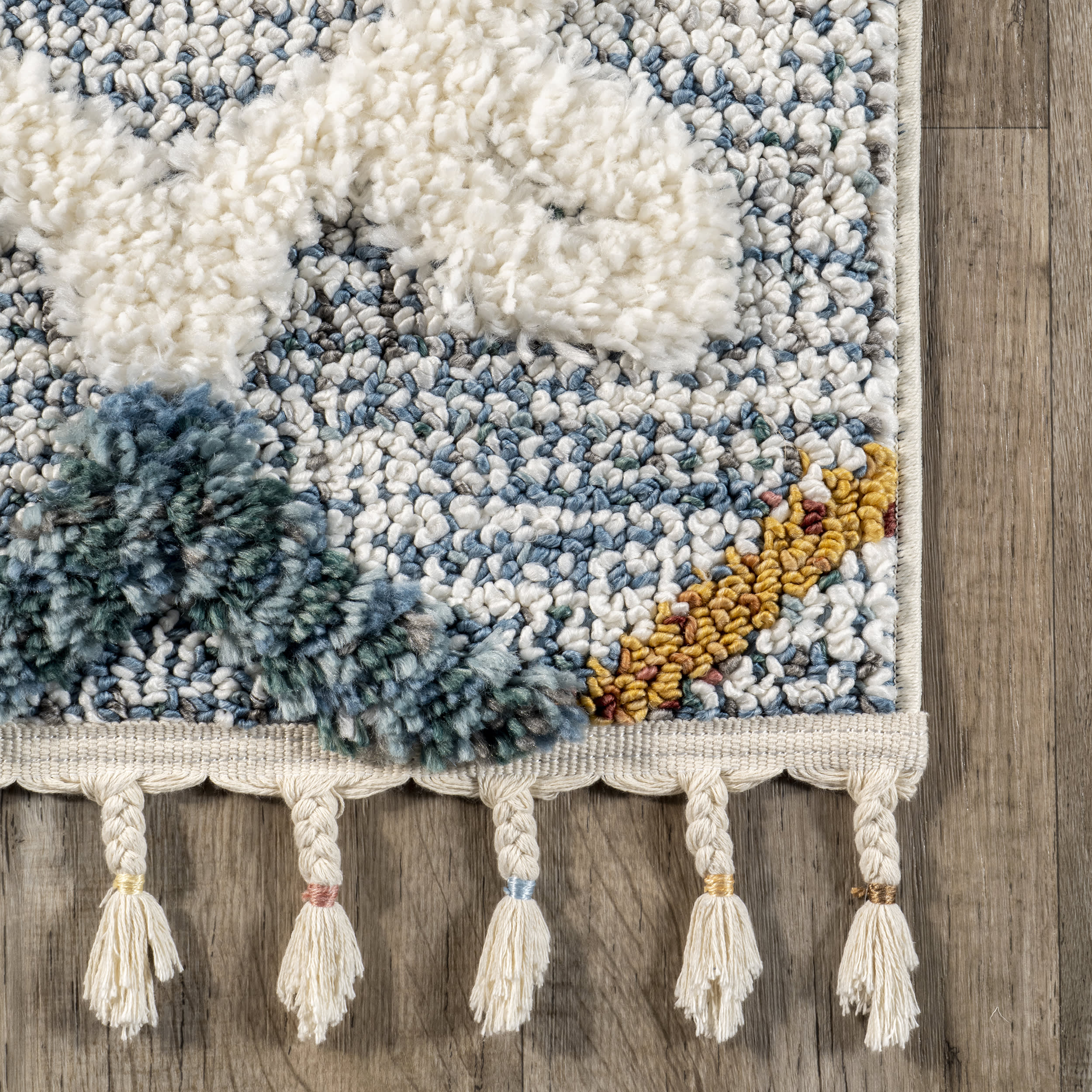 Renata Colorful Crosshatch Rug | Grey - Image 3
