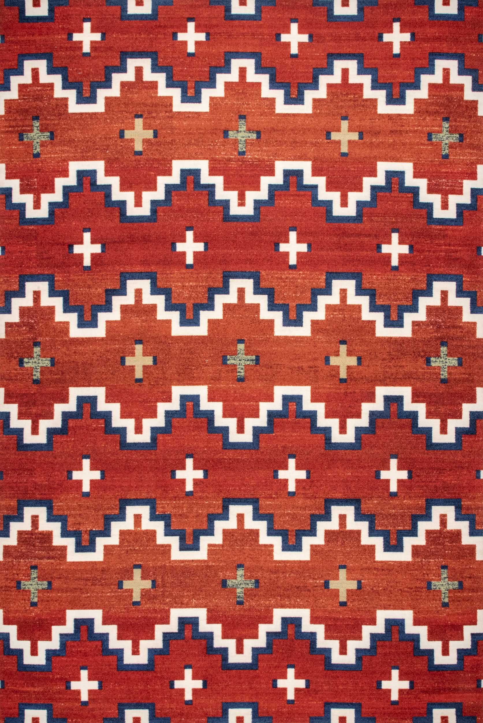Retro Aztec Indoor/Outdoor Rug | Rust