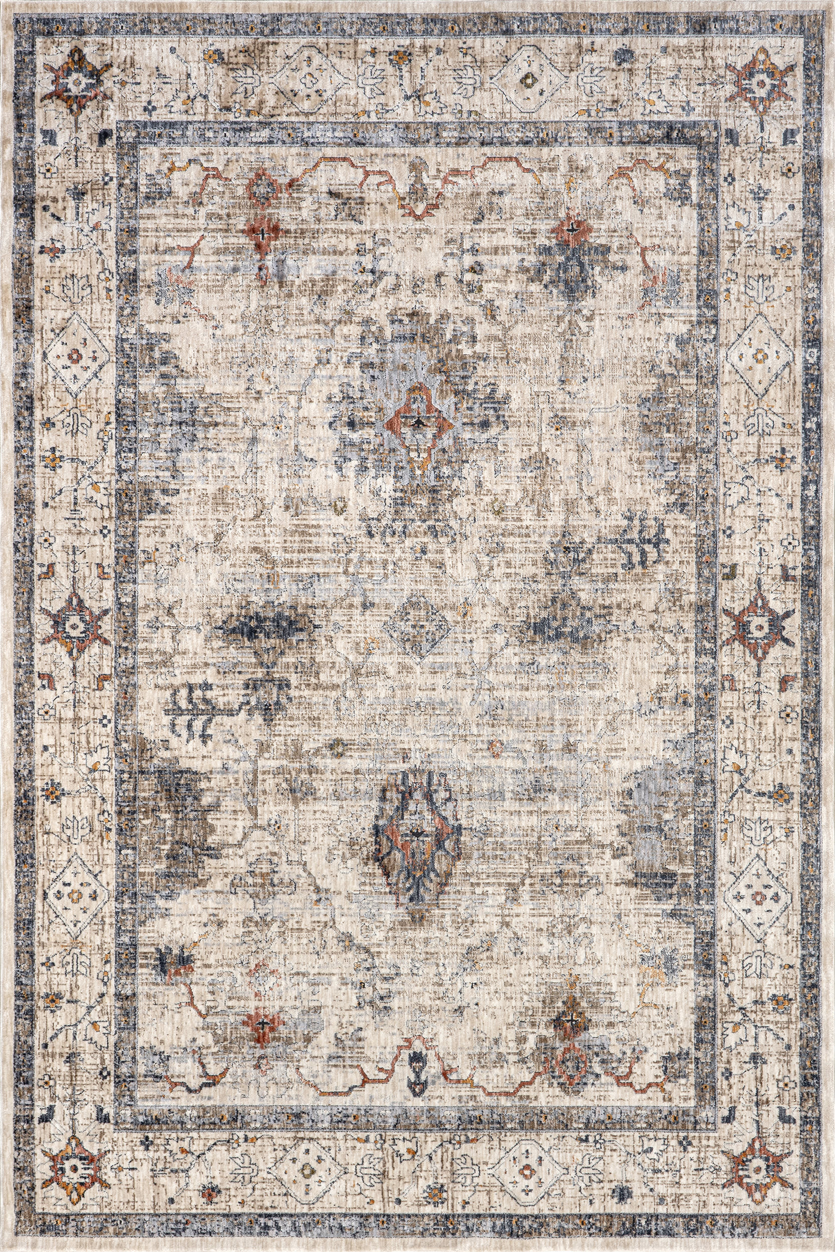 Revkah Traditional Vintage Rug | Beige