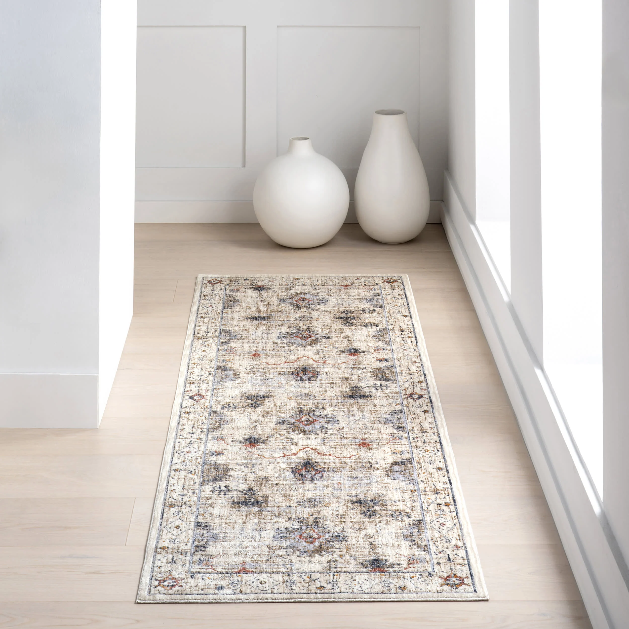 Revkah Traditional Vintage Rug | Beige - Image 2