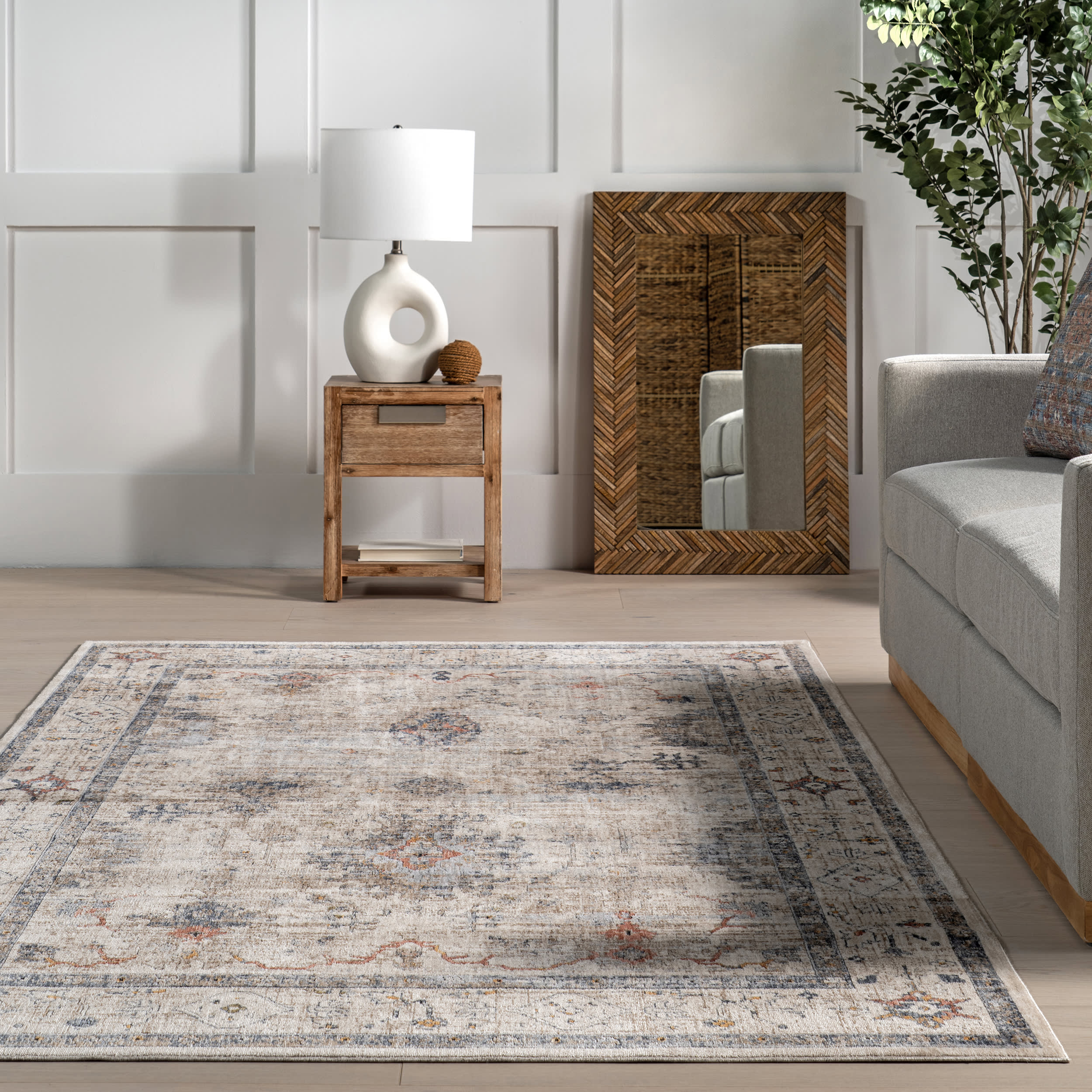 Revkah Traditional Vintage Rug | Beige - Image 4