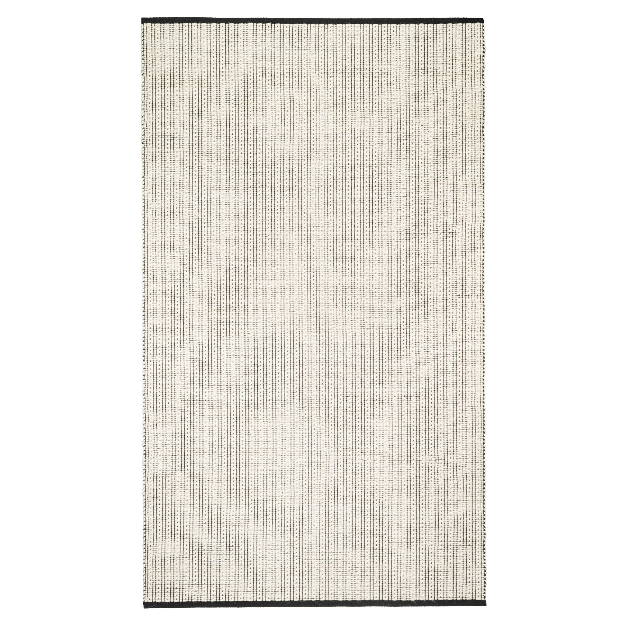 Ribbon Handwoven Wool Rug | Ivory/Black