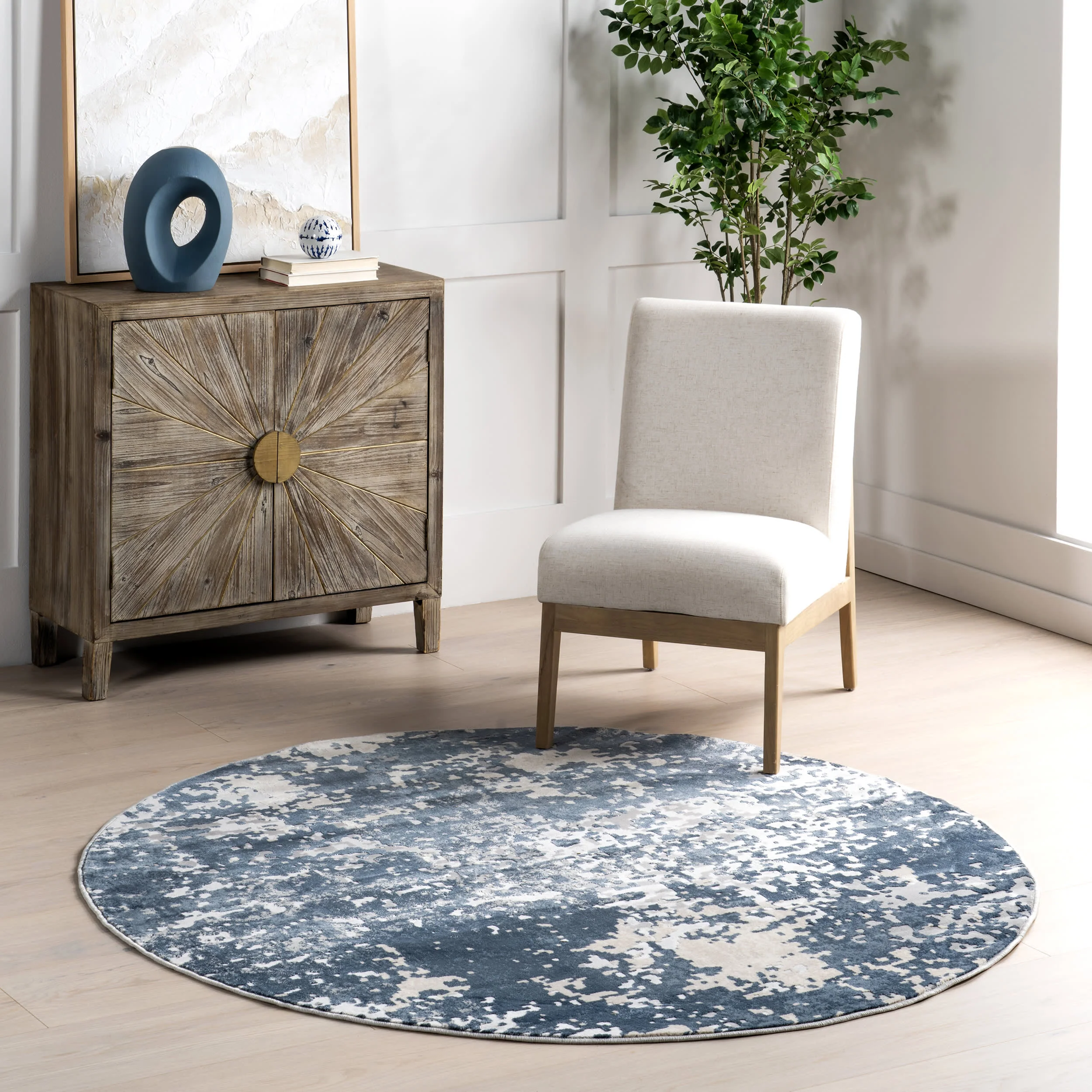 Ricki Mottled Abstract Rug | Blue - Image 2