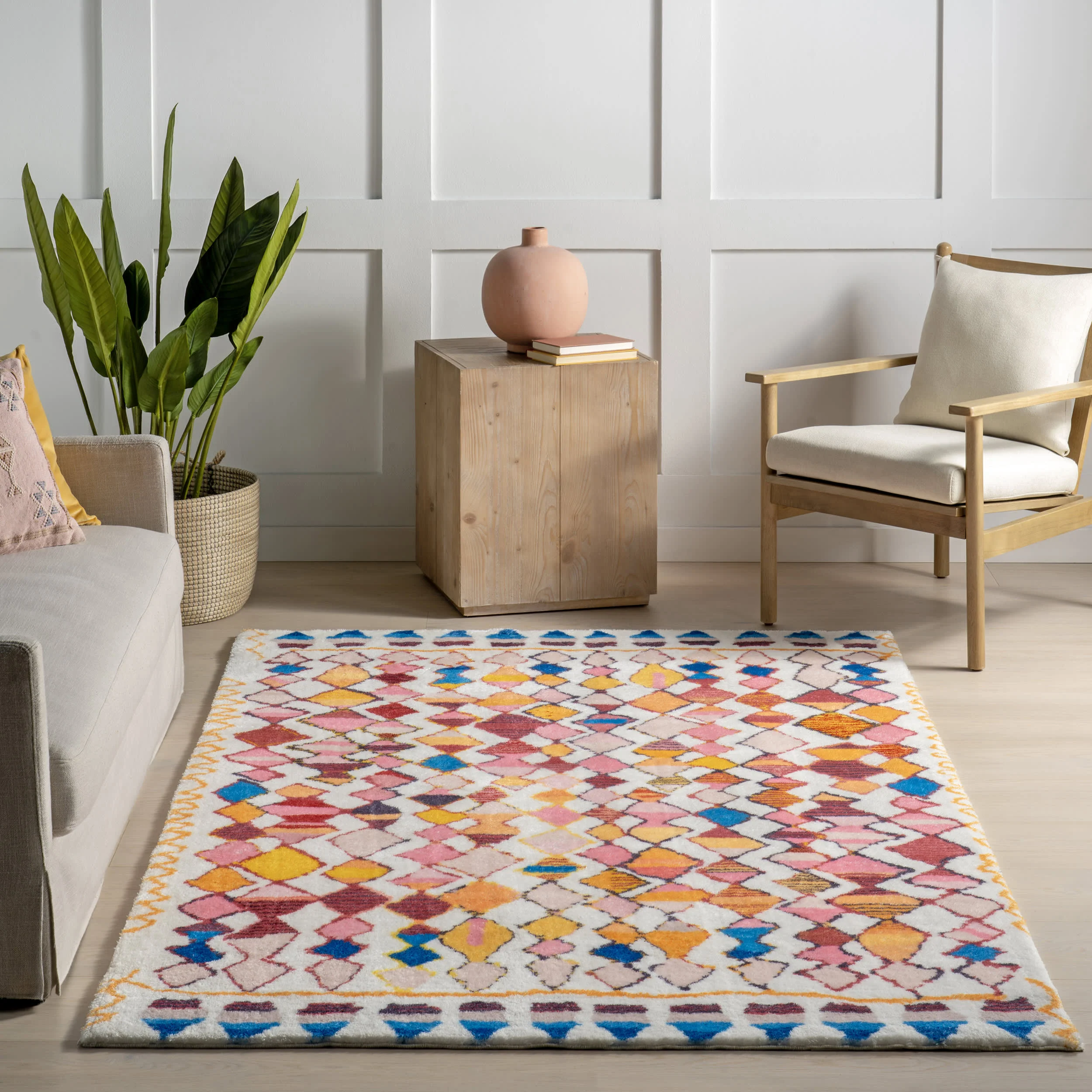 Ridge Trellis Washable Rug | Multicolor - Image 5