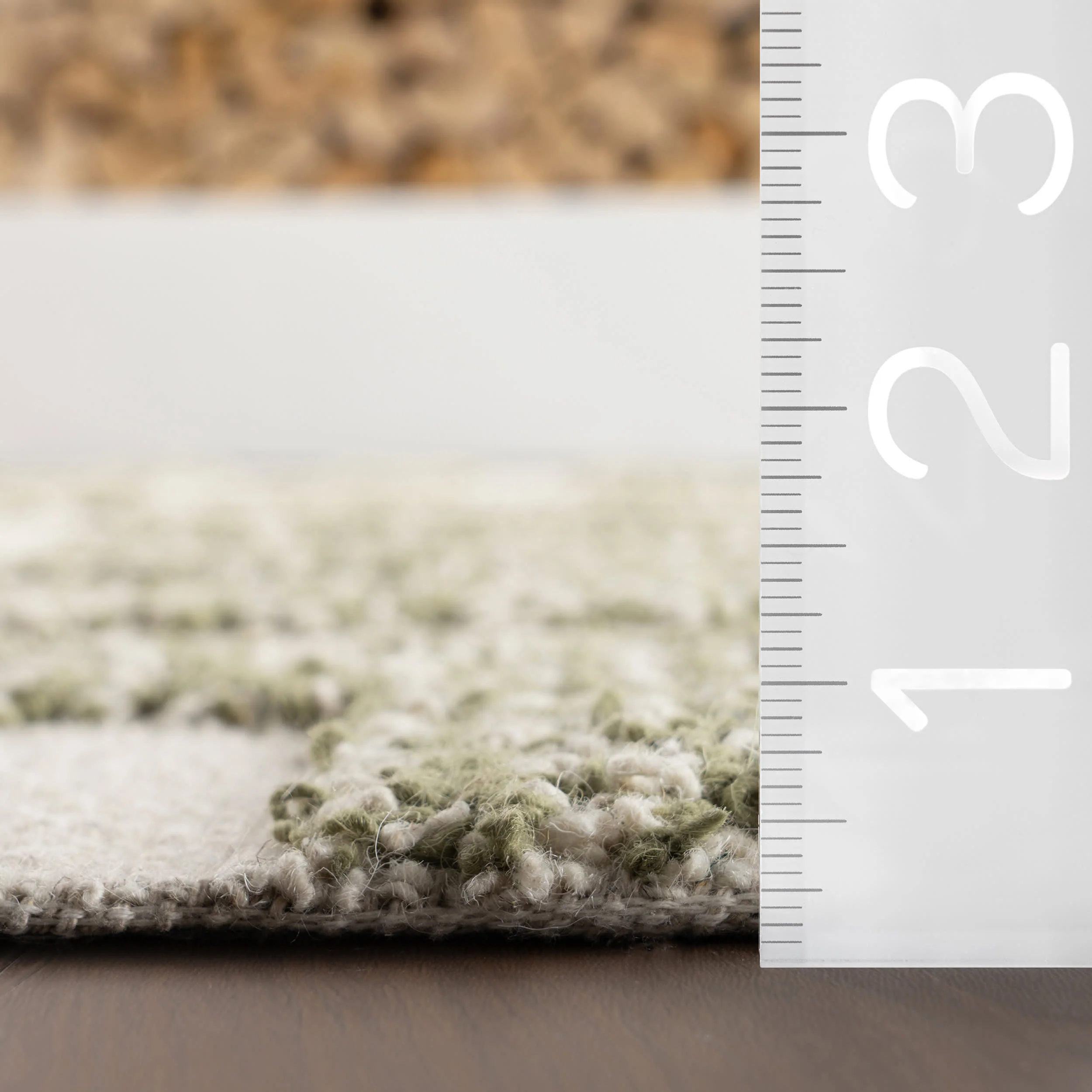 Riel Bohemian Geometric Wool Rug | Green - Image 5