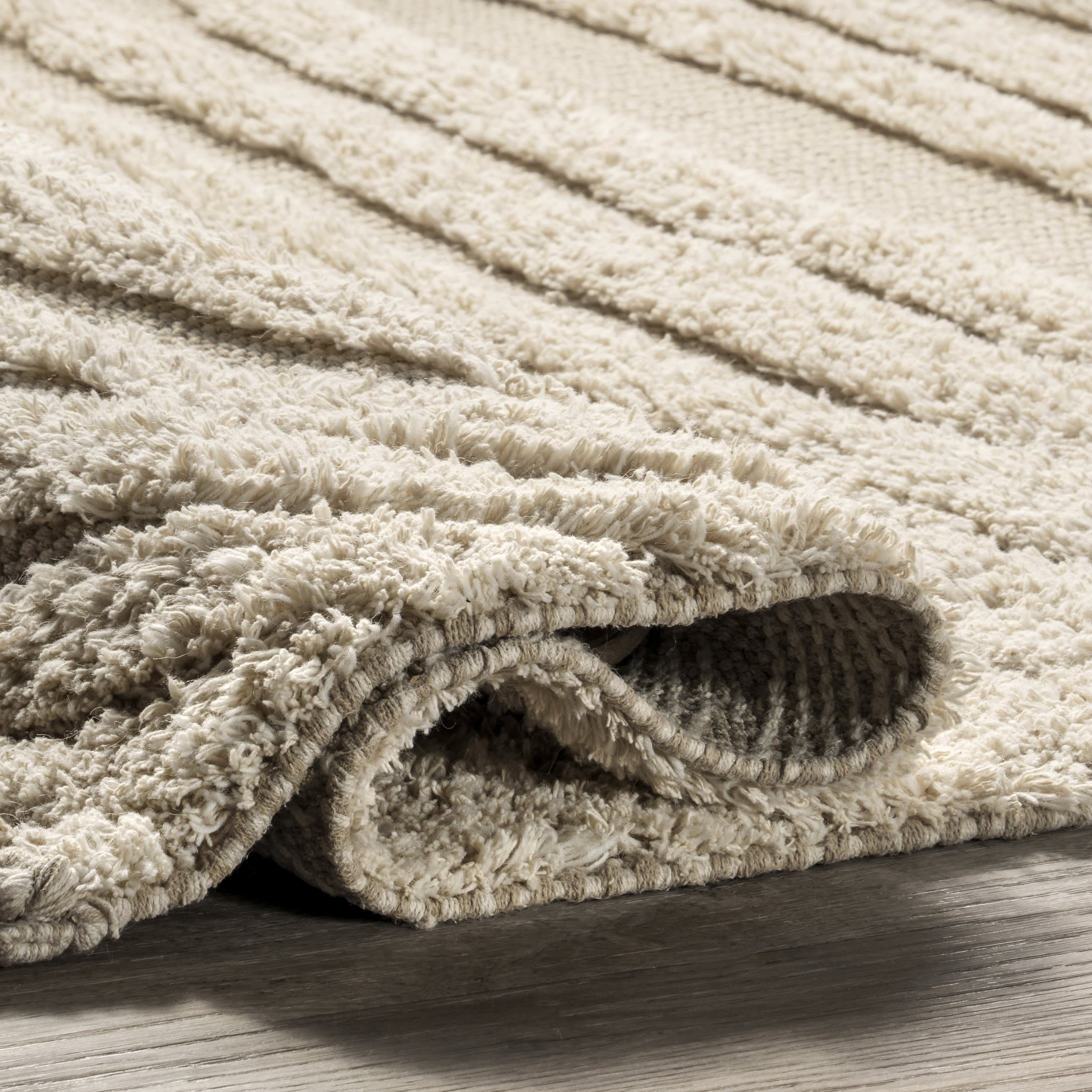 Riley Textured Shag Rug | Cream - Image 2