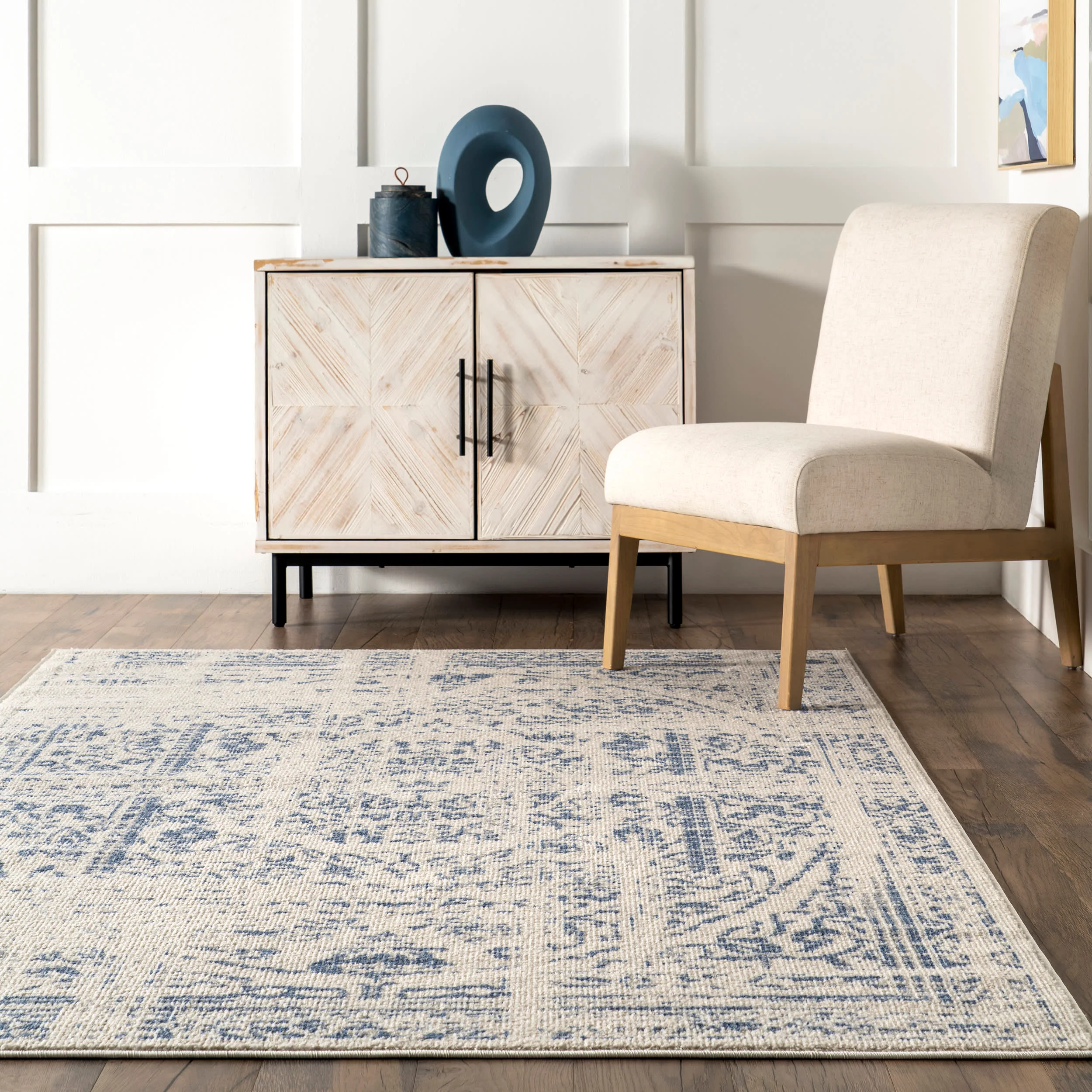 Ring Around The Rosette Rug | Blue - Image 4
