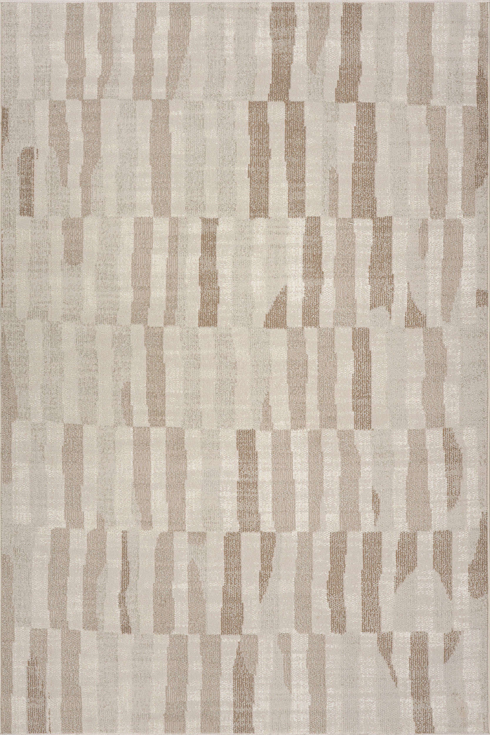 Riven Rustic Abstract Washable Rug | Beige
