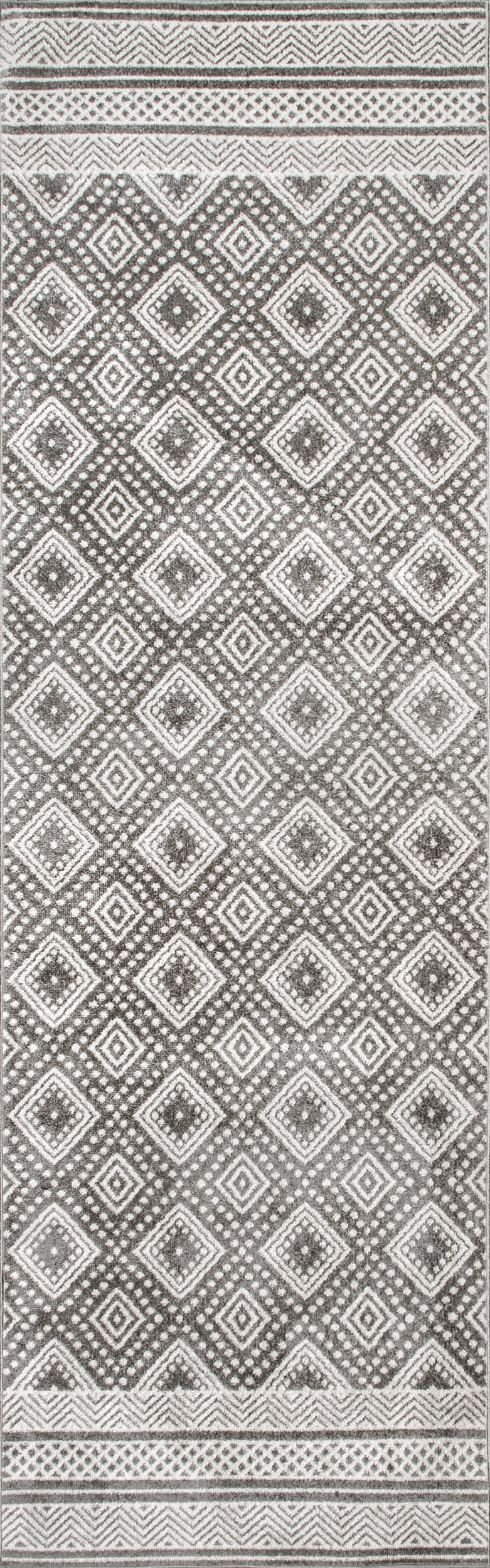 Merida Diamond Washable Rug | Grey