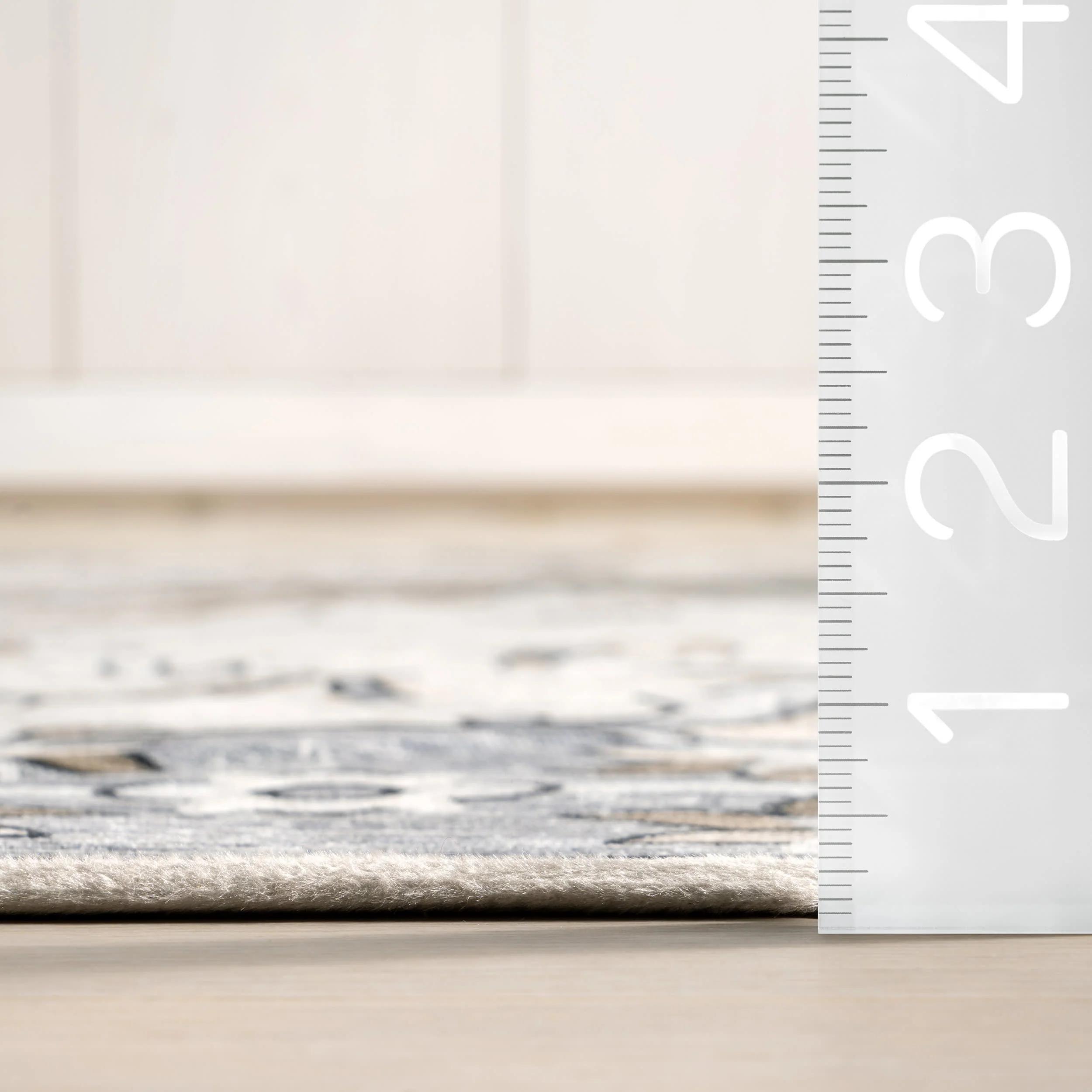 Riya Washable Floral Rug | Grey - Image 5