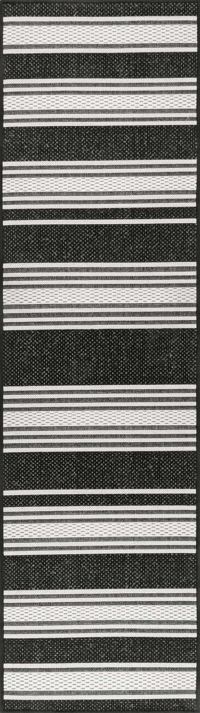 Romy Striped Indoor/Outdoor Rug | Black