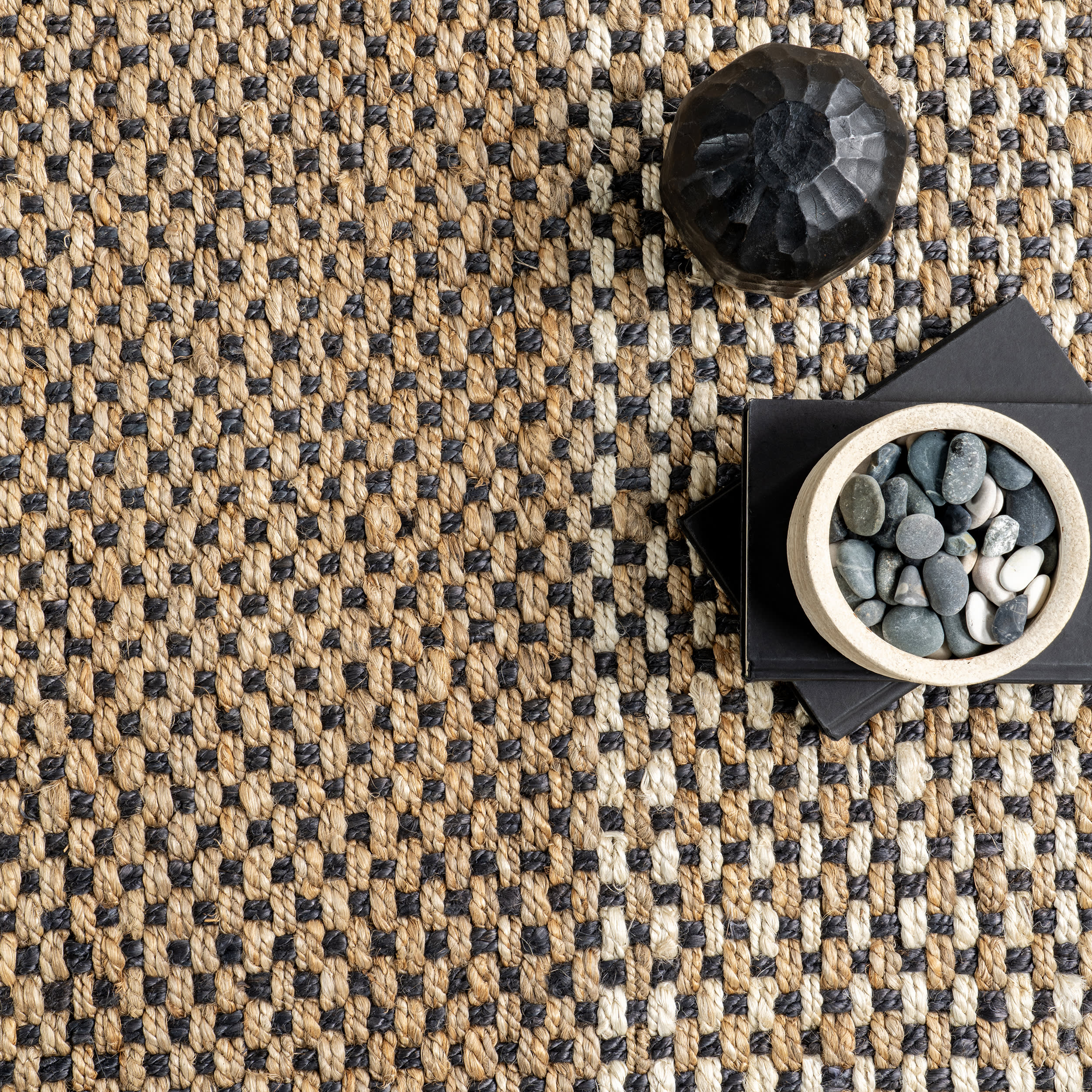Rooney Geometric Chunky Jute Rug | Natural - Image 7