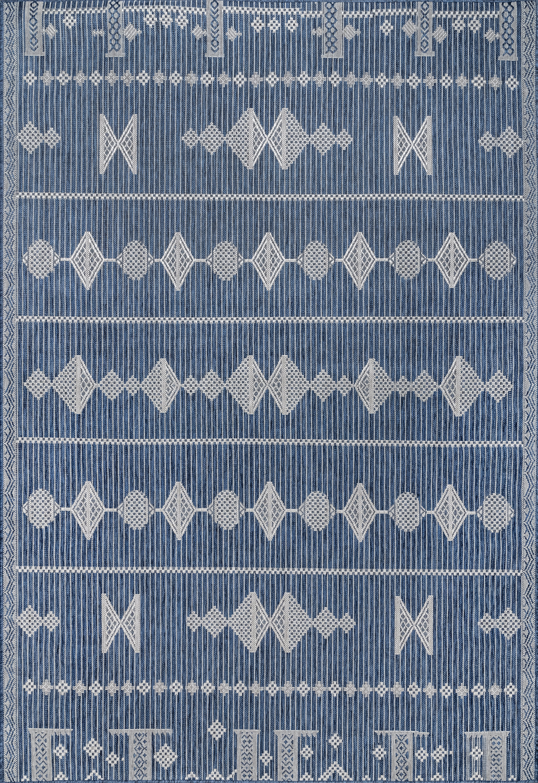 Rosalia Paneled Indoor/Outdoor Rug | Blue