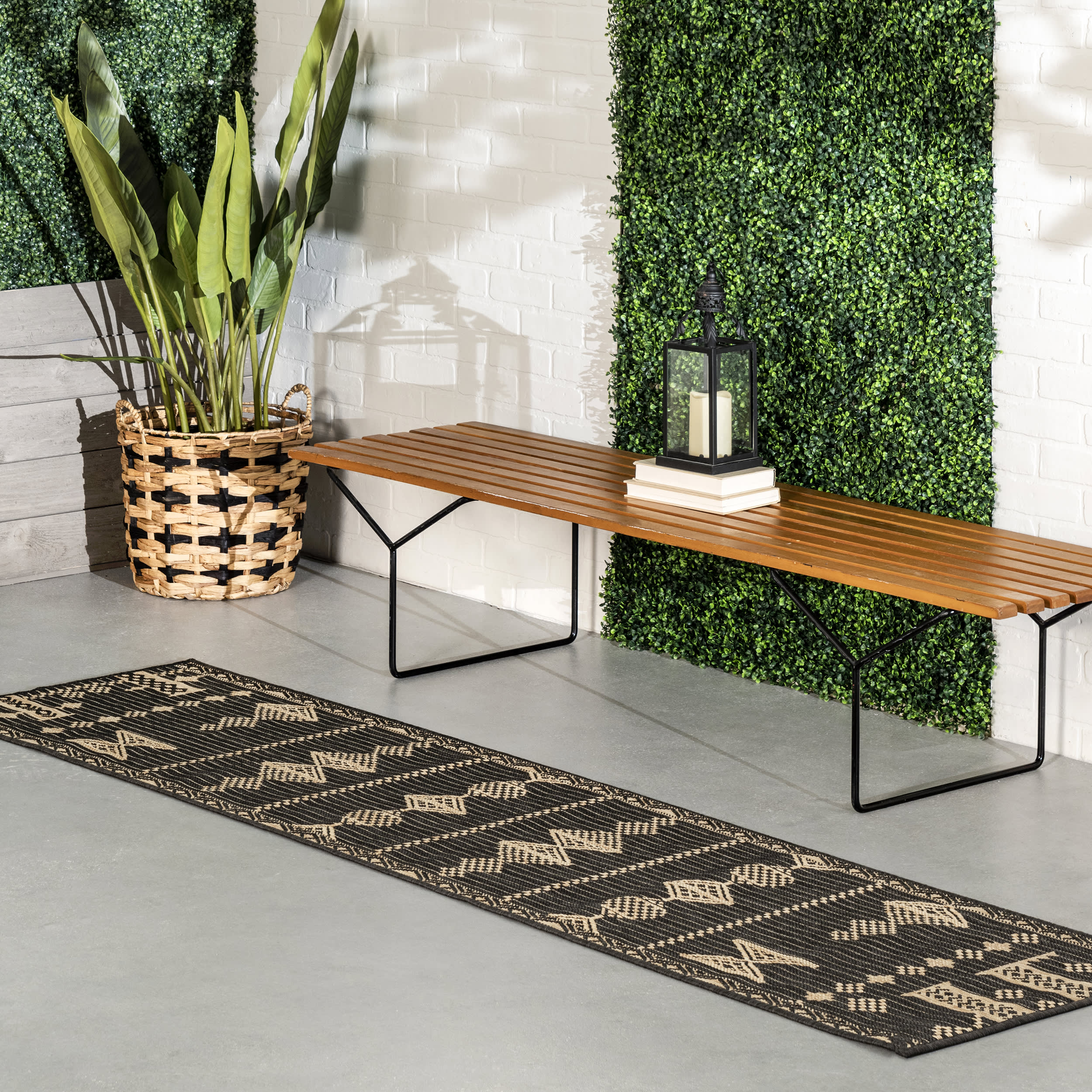Rosalia Paneled Indoor/Outdoor Rug | Charcoal - Image 2