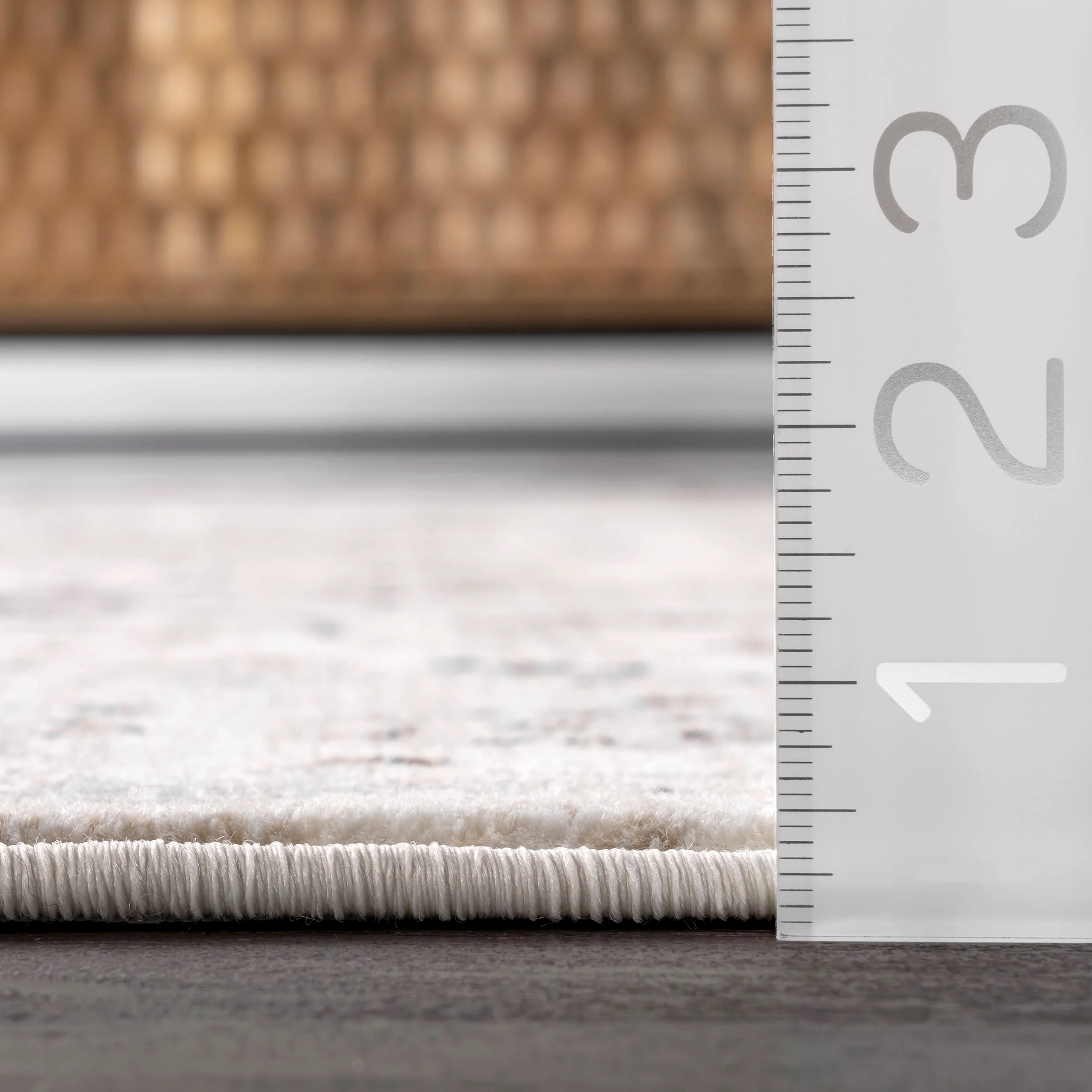 Rosette Medallion Fringed Rug | Beige - Image 5