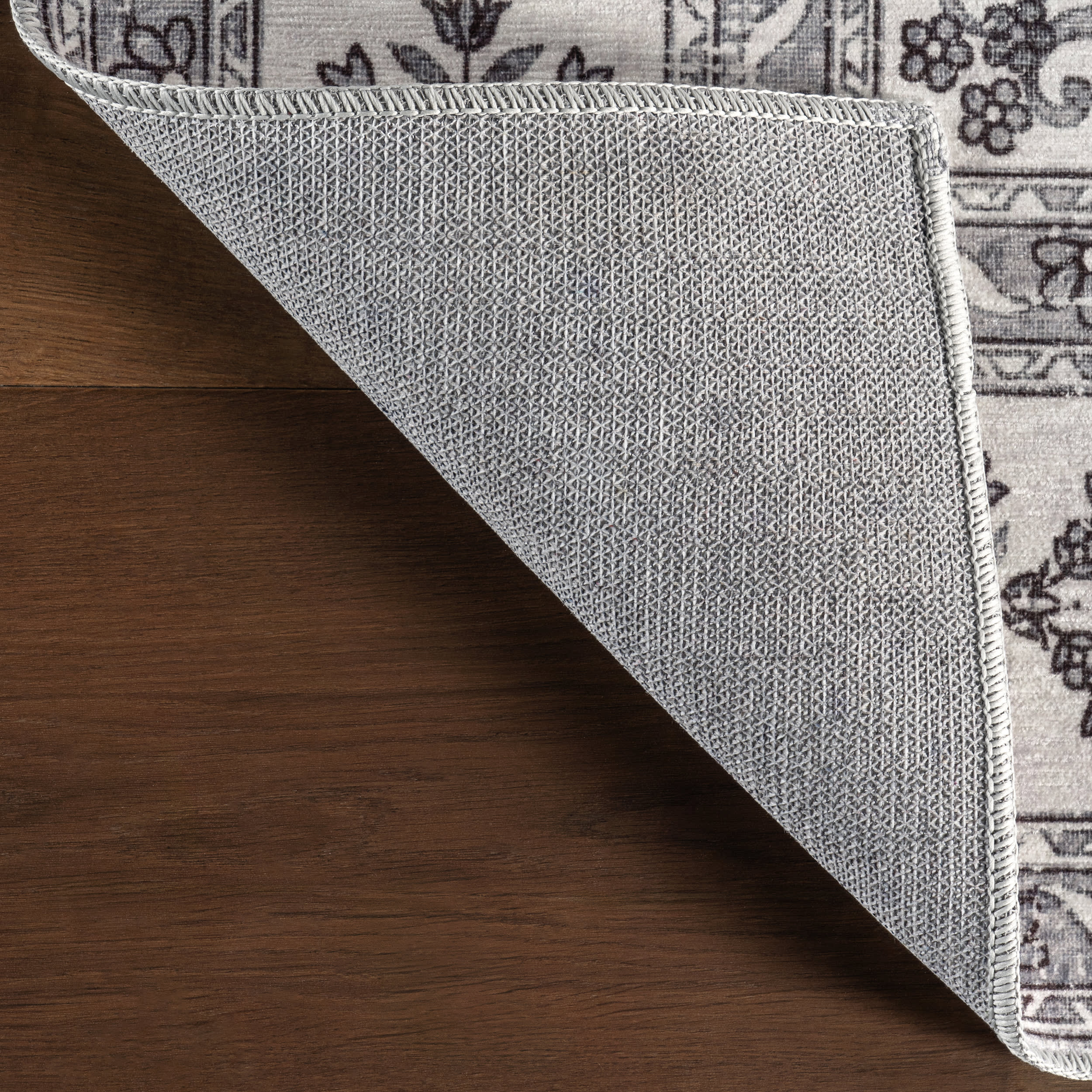 Rosette Medallion Spill Proof Washable Rug | Stone - Image 7