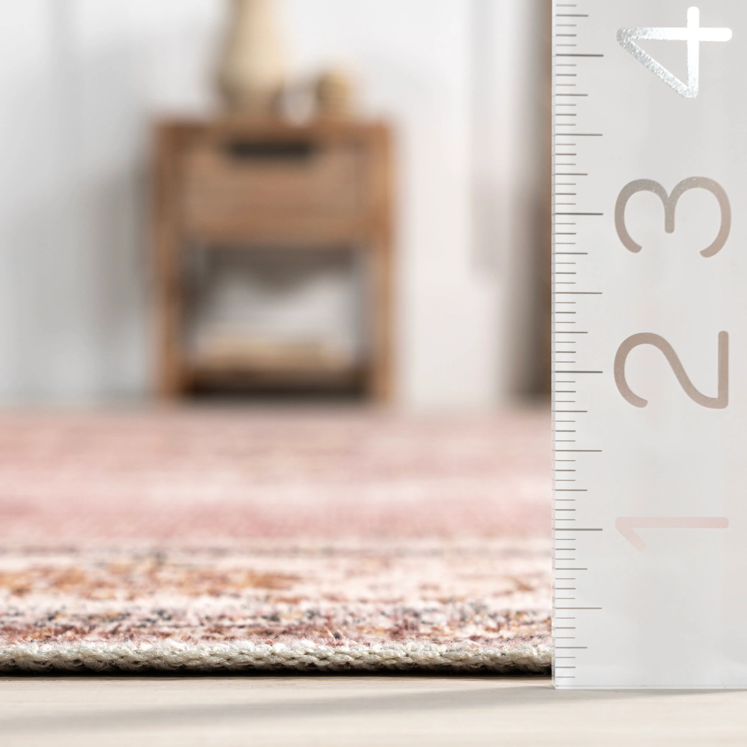 Rosewood Vintage Washable Rug | Blush - Image 4