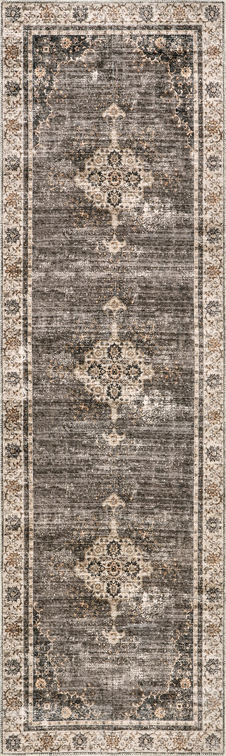 Rosewood Vintage Washable Rug | Brown