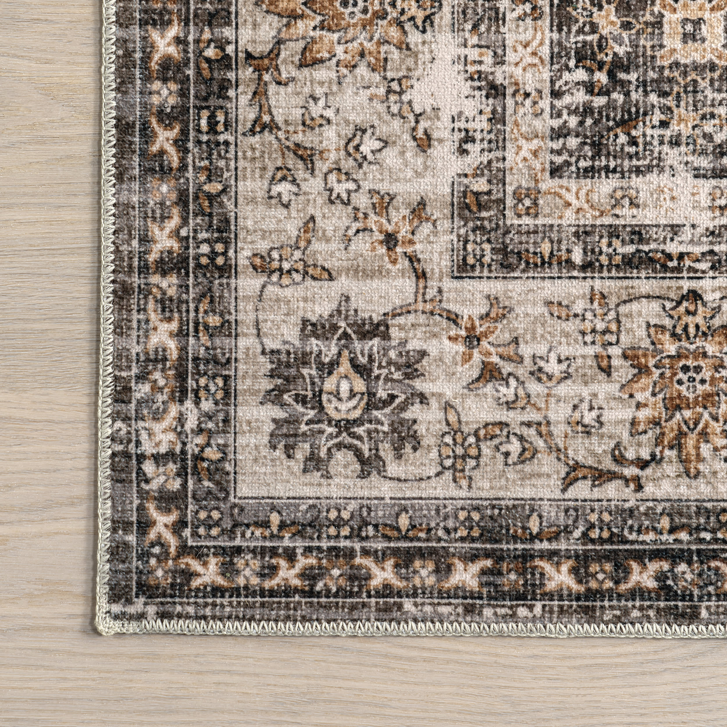 Rosewood Vintage Washable Rug | Brown - Image 3
