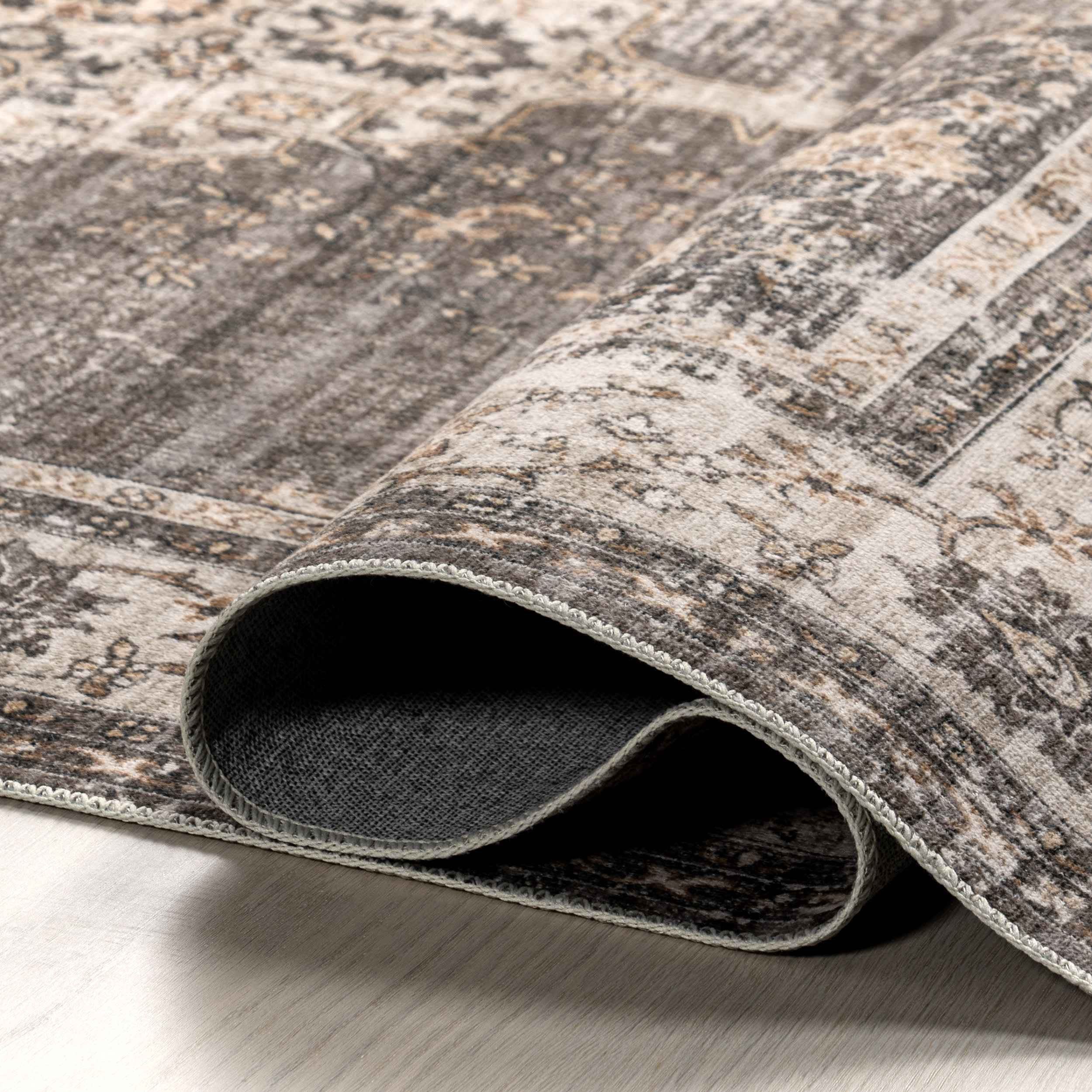 Rosewood Vintage Washable Rug | Brown - Image 6