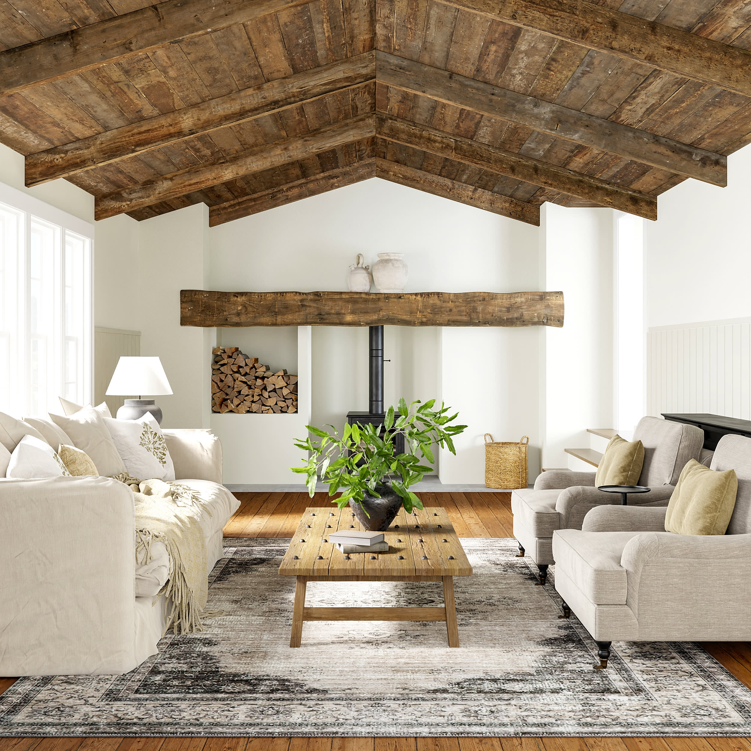 Rosewood Vintage Washable Rug | Ivory - Image 2