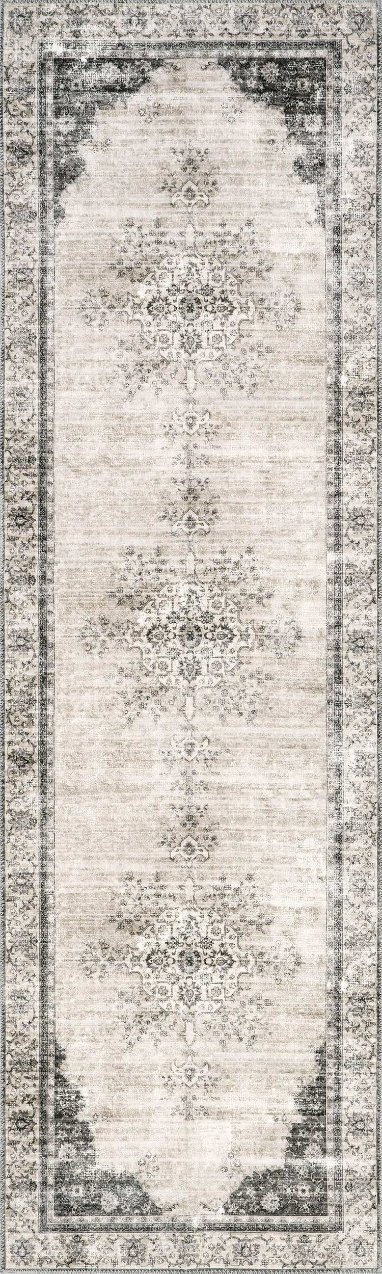 Rosewood Vintage Washable Rug | Ivory