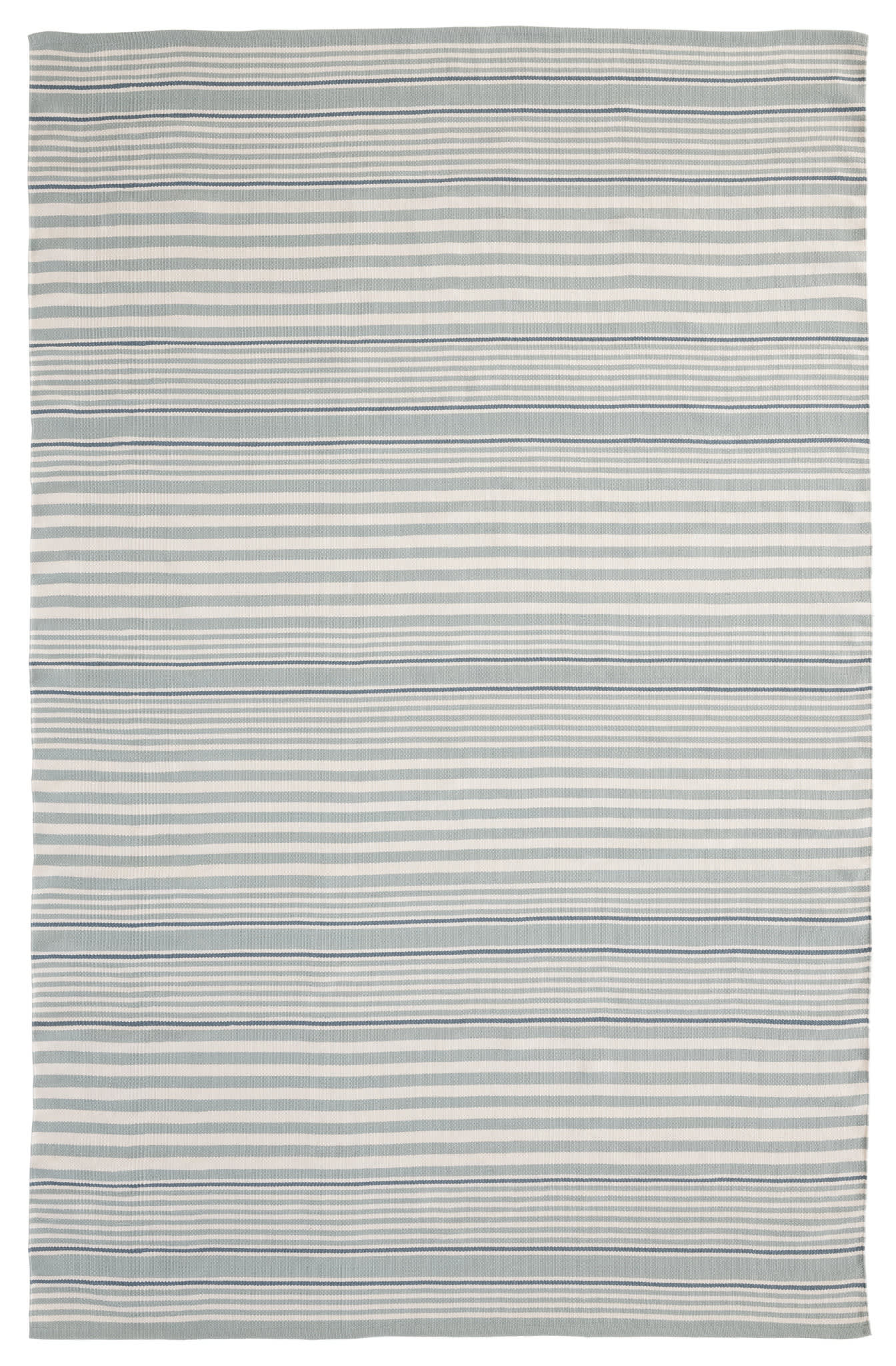 Rugby Stripe Handwoven Indoor/Outdoor Rug | Light Blue