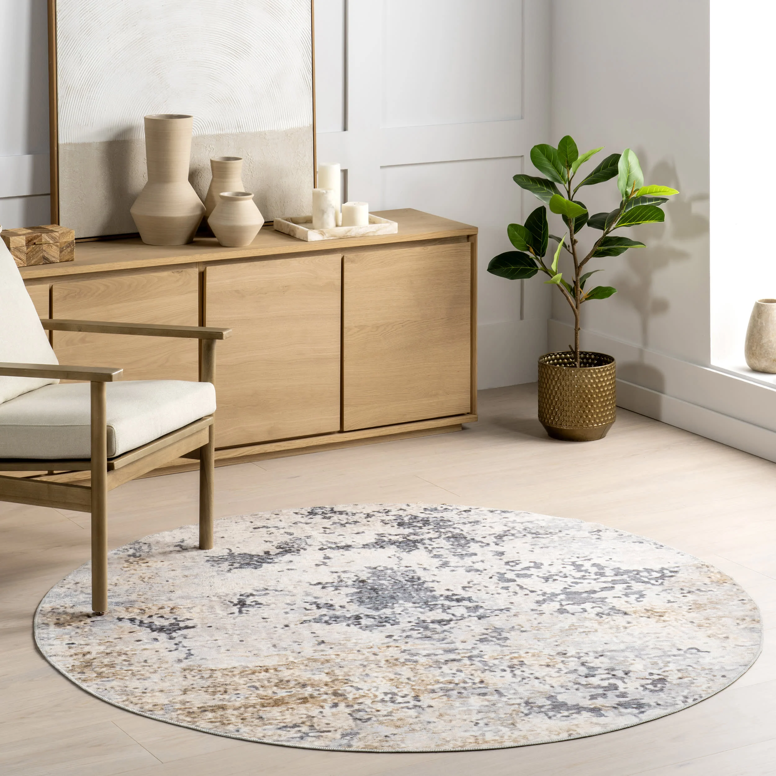 Ruth Washable Splatter Rug | Ivory - Image 2