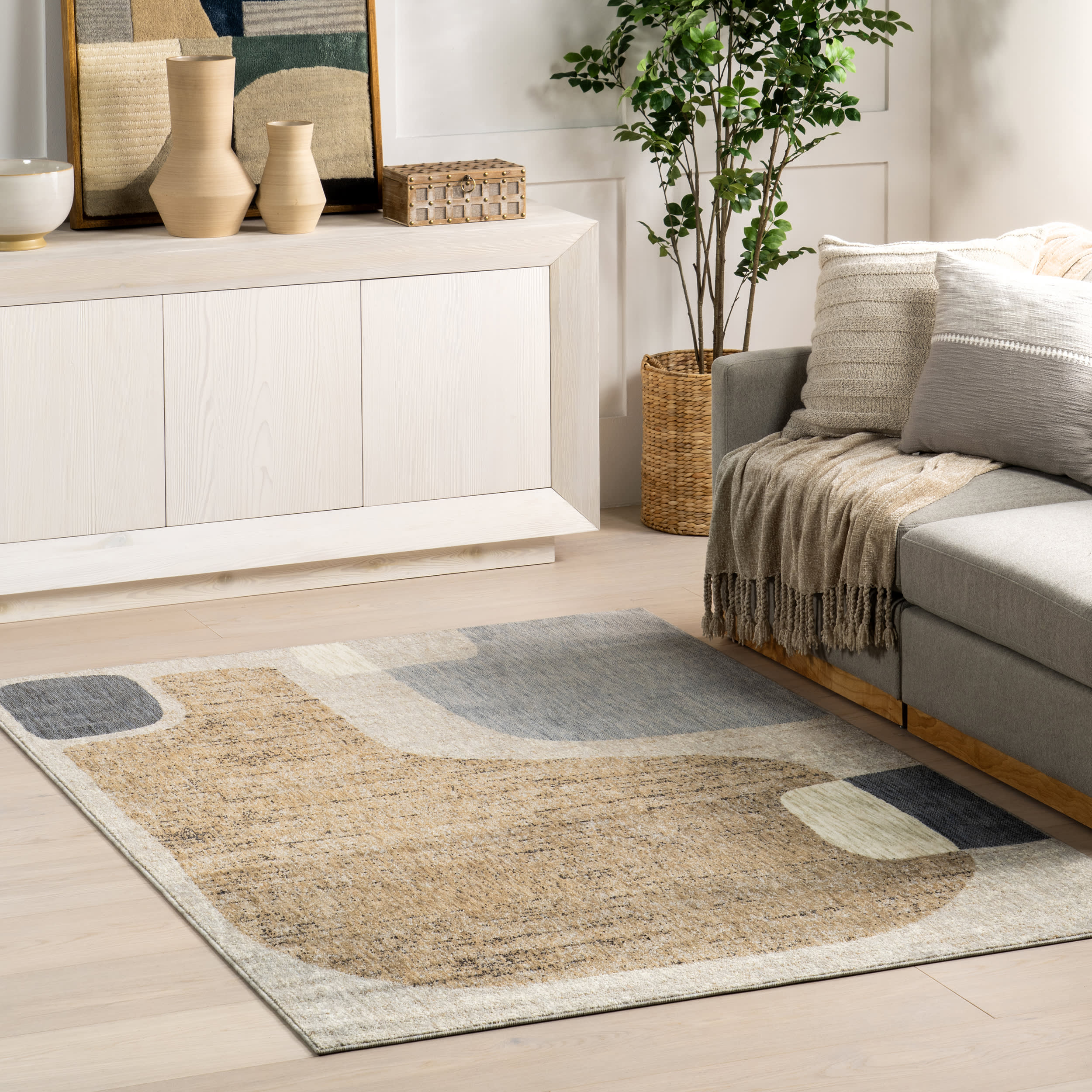 Ryanna Mid-Century Modern Abstract Area Rug | Multicolor - Image 2
