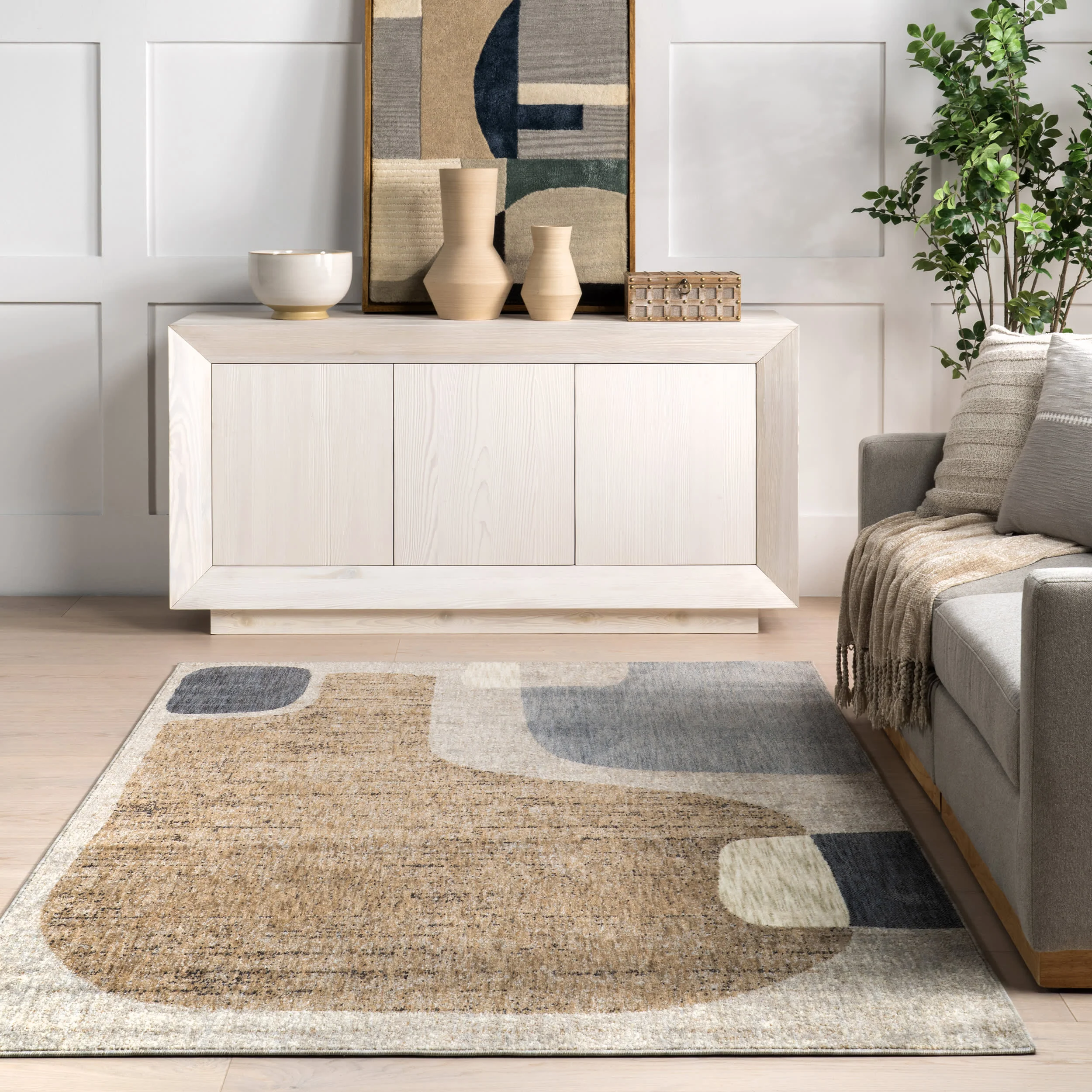 Ryanna Mid-Century Modern Abstract Area Rug | Multicolor - Image 4