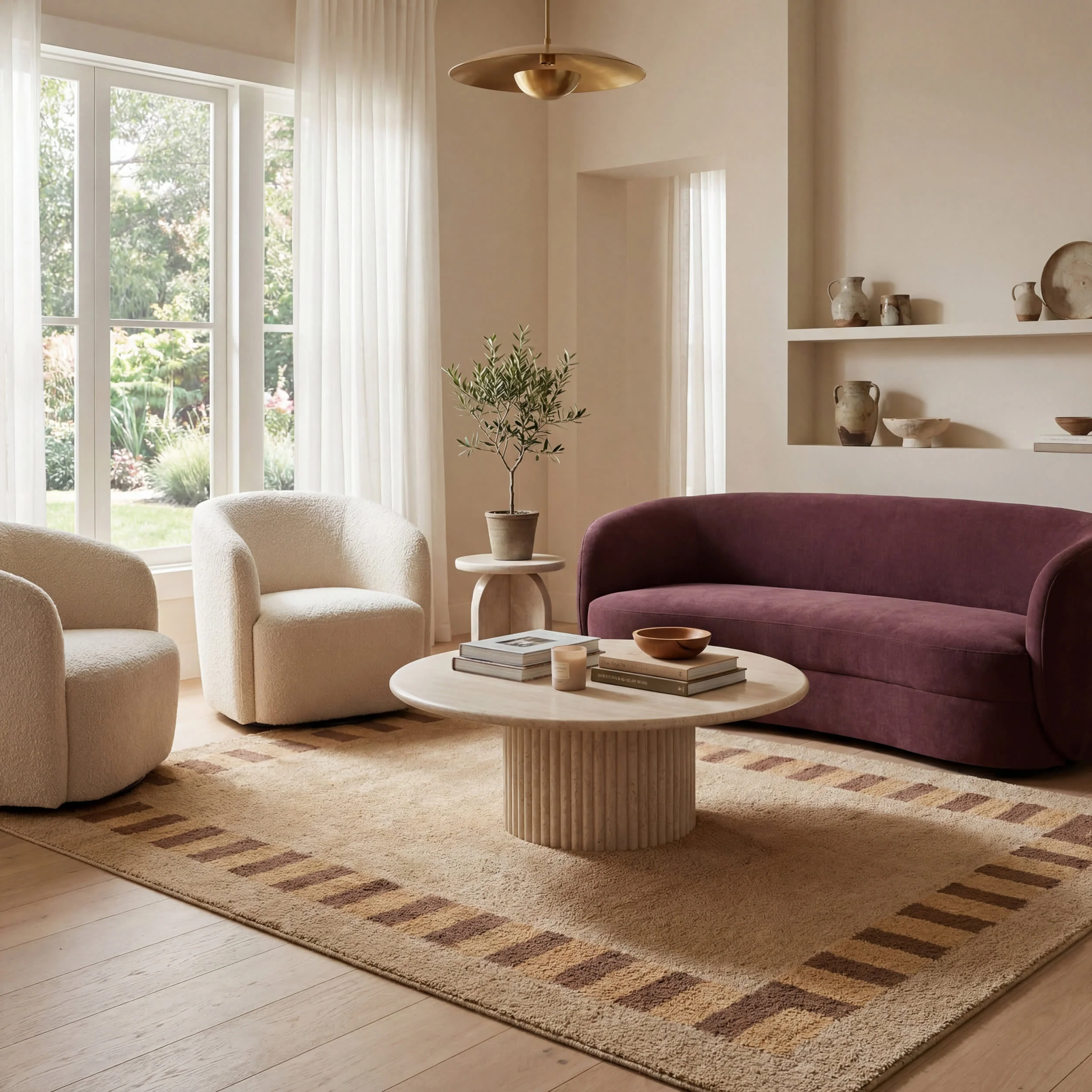 Sabrine Bordered Rug | Tan - Image 2