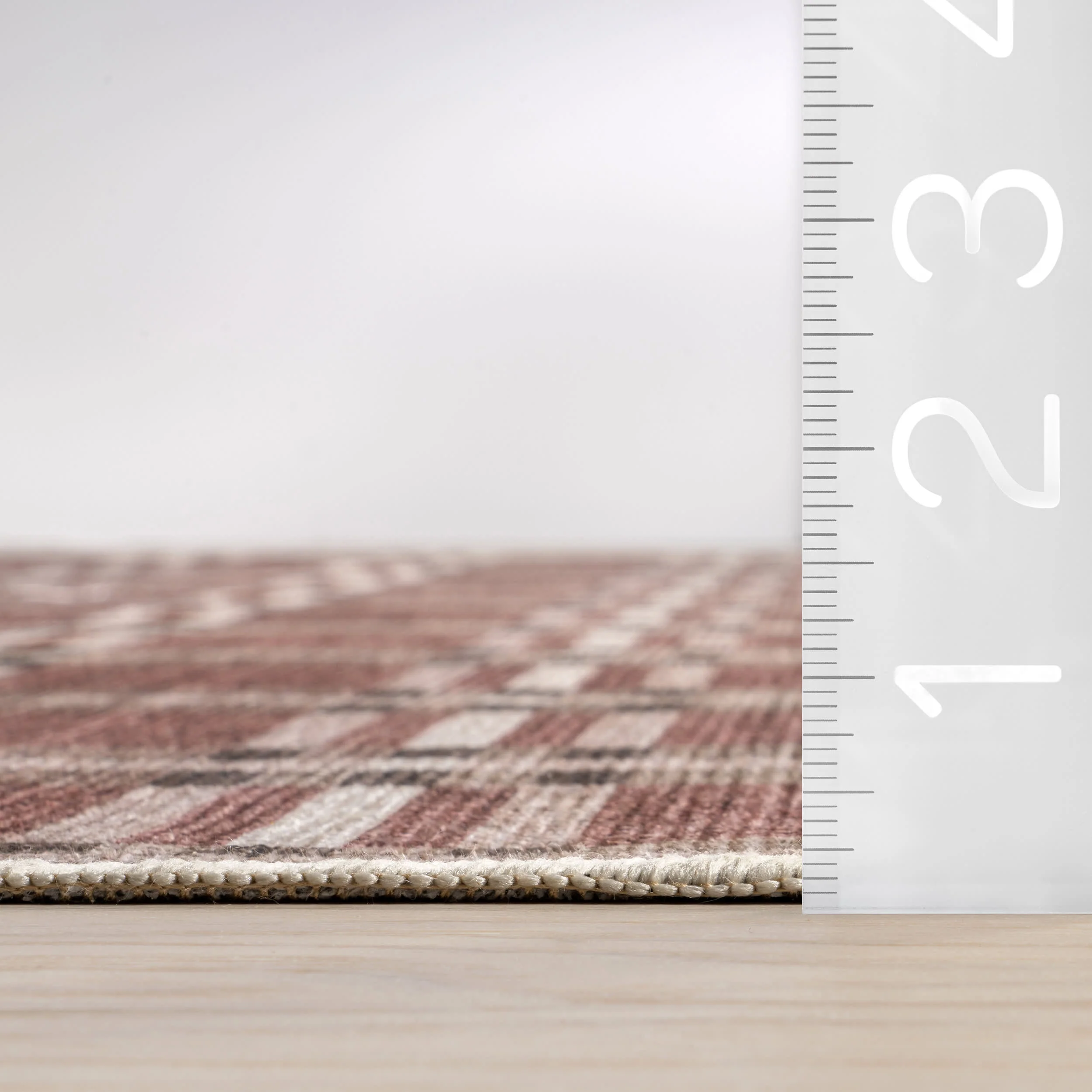 Sacha Plaid Spill Proof Washable Rug | Rust - Image 6