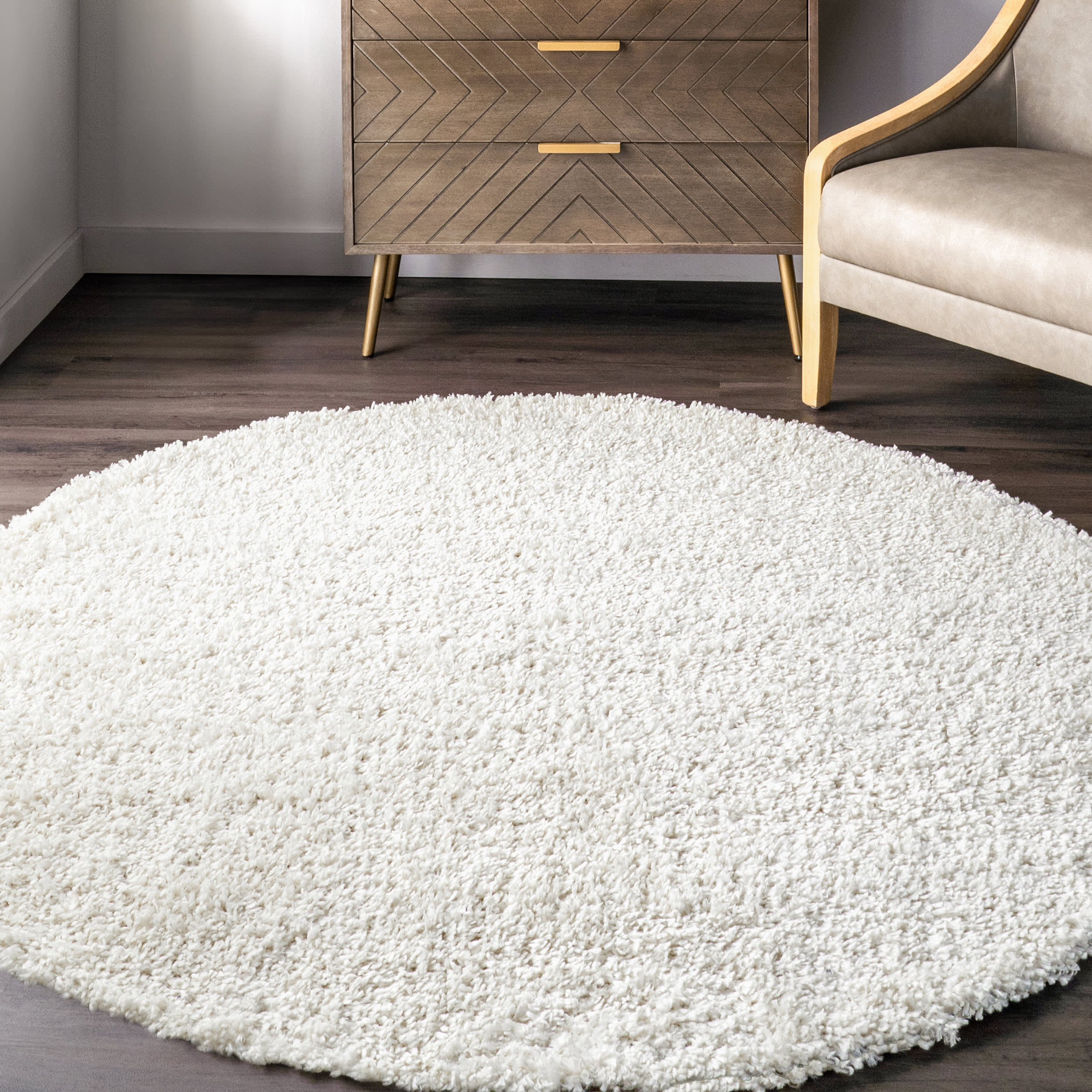 Sade Solid Shag Rug | Ivory - Image 2