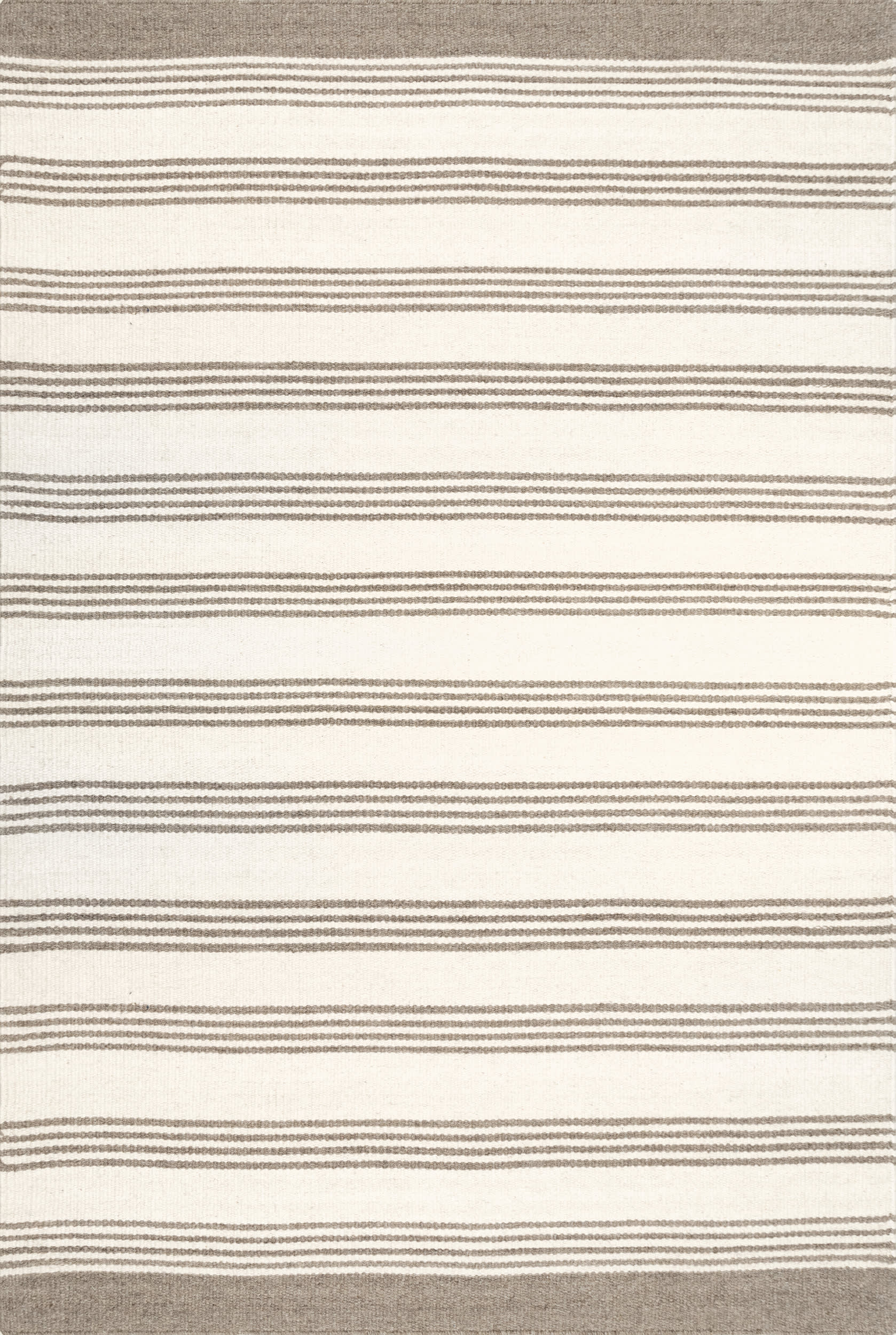 Sage Striped Wool-Blend Rug | Beige